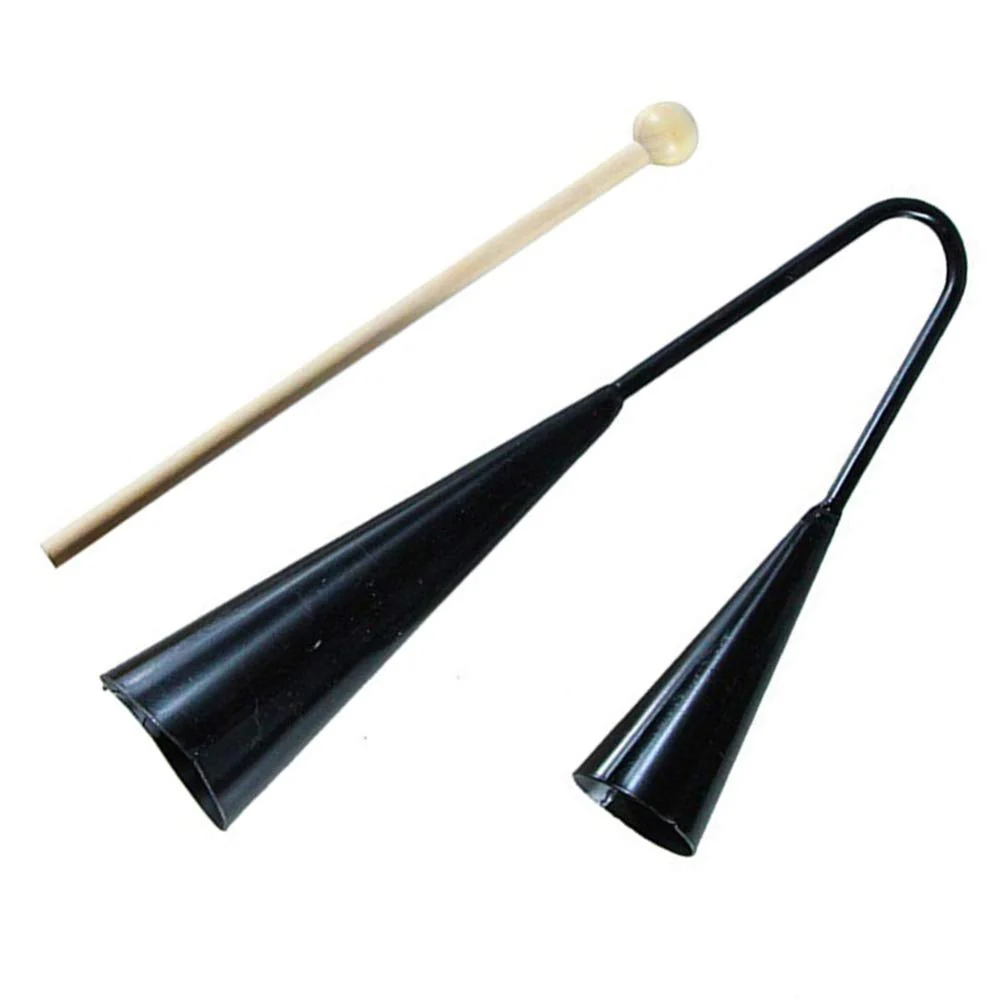 Agogo Bell Two Tone Traditional Samba Percussion Instrument with Wooden Stick for - Image 8