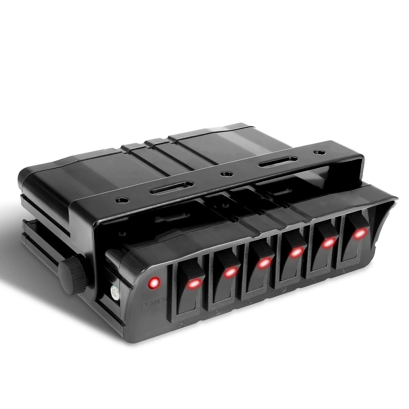 Agrieyes 6 Gang Rocker Switch Box SPST, 12V 40Amp Toggle Switch Panel 12 AWG Wires Auxiliary Switch Panelfor Auto Automotive Car Truck Offroad RV Boat Vehicle - Image 2