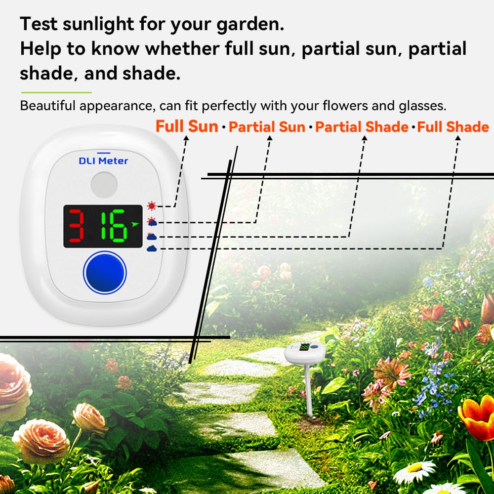 AH-21 Garden Sun Meter,Full Sun,Partial Sun,Partial Shade,Shade,10 Days Historical Datas - Image 3