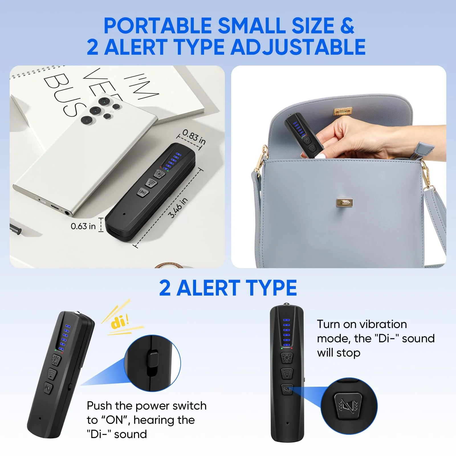 AI Hidden Camera Detector, Anti-Spy Camera Finder RF Signal & WiFi Scanner Hidden Devices Detector for GPS Trackers, 4 Modes for Hotel, Bathroom, Office, Car Travel Security (Black) Black - Image 5