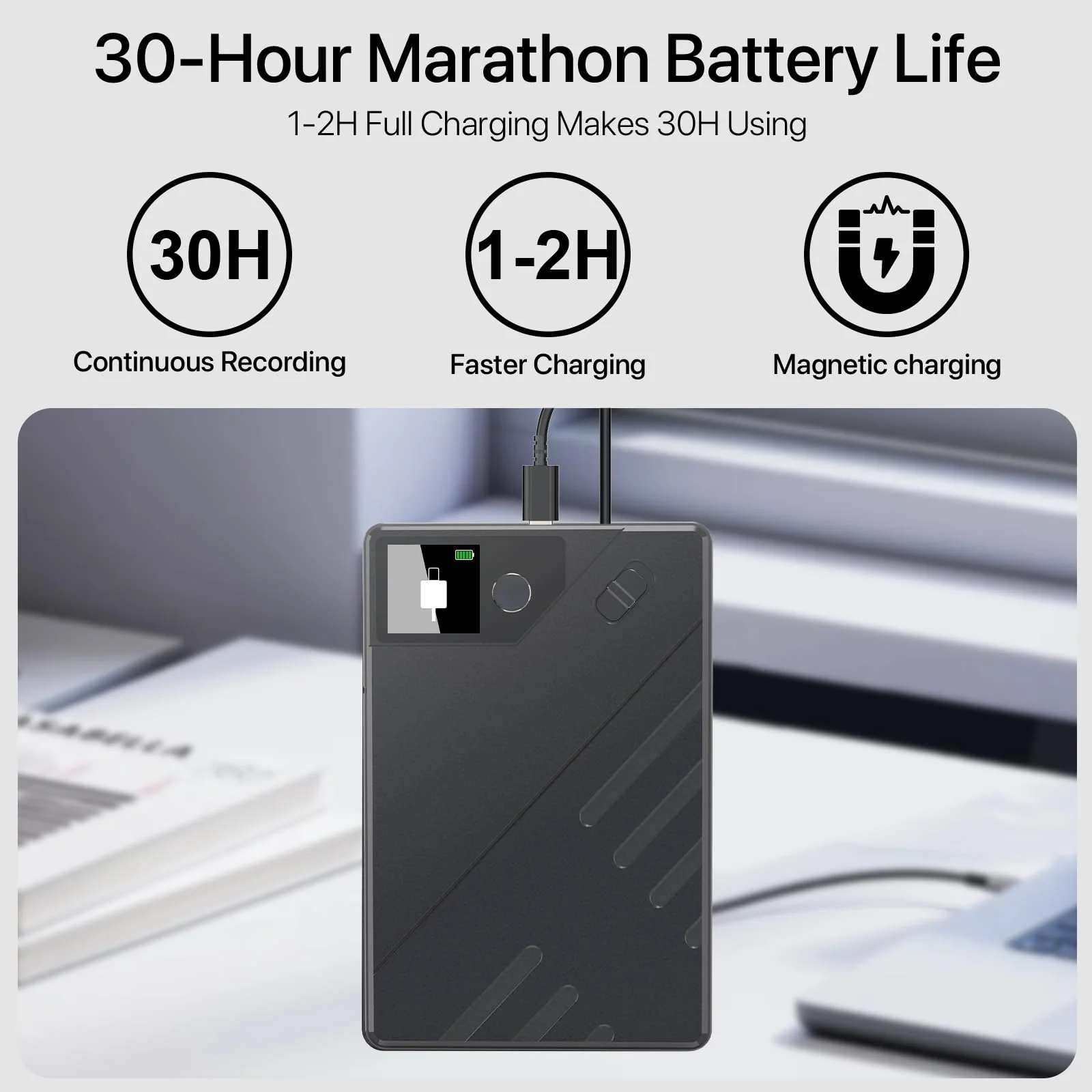 Ai Voice Recorder, Note Voice to Text Recorder W/Magnetic Case, App Control, Transcribe & Summarize with by Chatgpt, Support 112 Languages, 64GB Memory, Audio Recorder for Lectures, Meetings, Calls black - Image 5