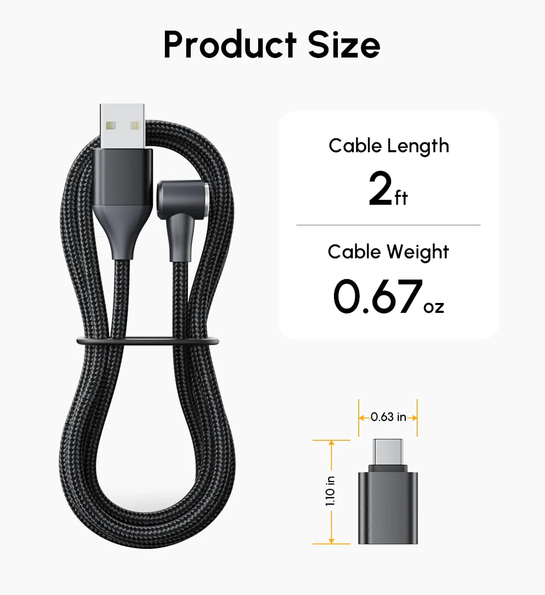 AI Voice Recorder Replacement Accessories for Recording & Transcription 2ft Connector Cord & OTG Adapter - Image 2