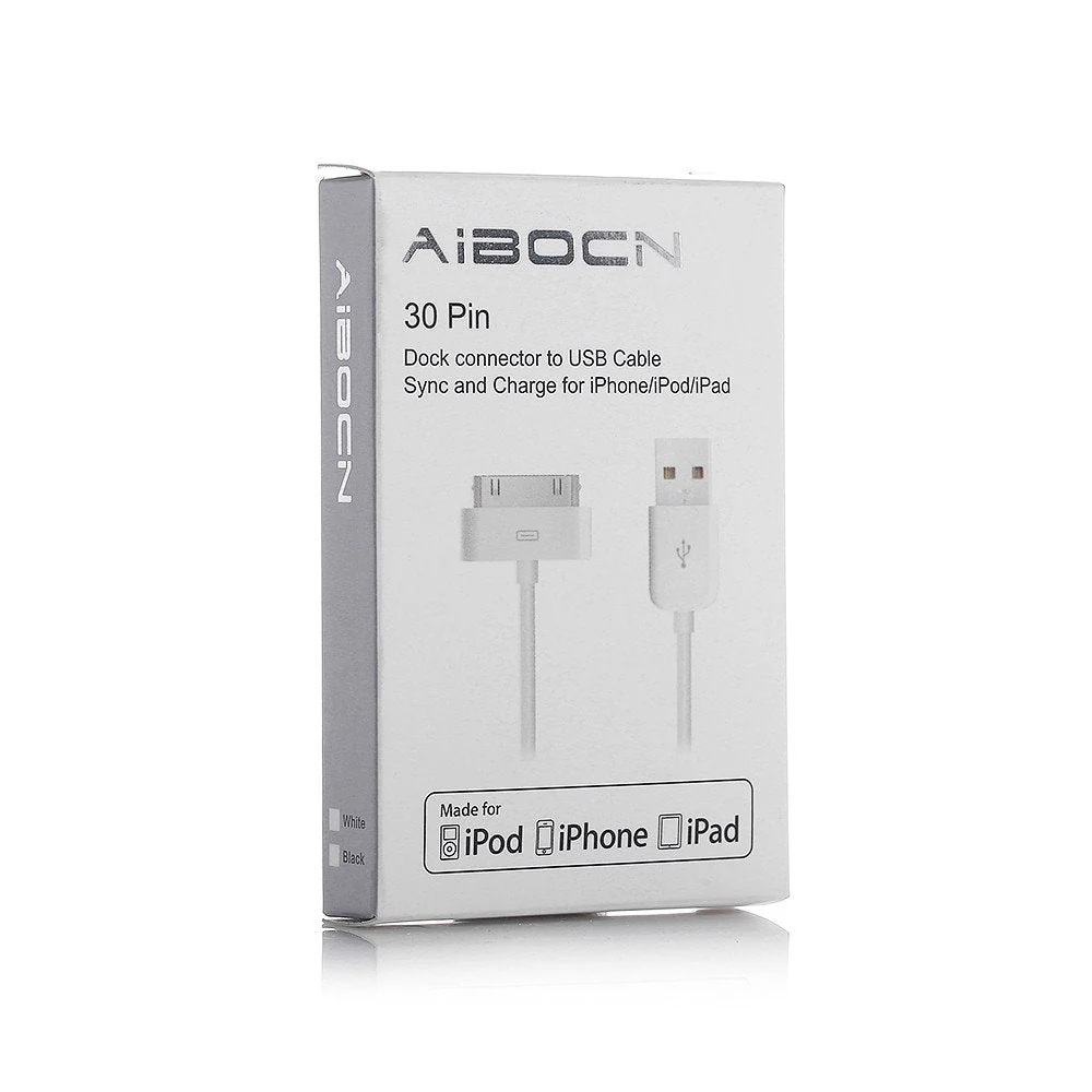 Aibocn MFi Certified 30 Pin Sync and Charge Dock Cable for iPhone 4 4S / iPad 1 2 3 / iPod Nano/iPod Touch - White 4 FT Old Packaging - Image 7