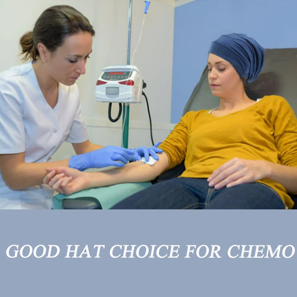 AIDIER Chemo Turban Hat for Women - Summer Cotton Headpiece - Slouchy Head Wrap Sleep Cap - Soft Turban for Cancer and Hair Loss Unit size blue - Image 7