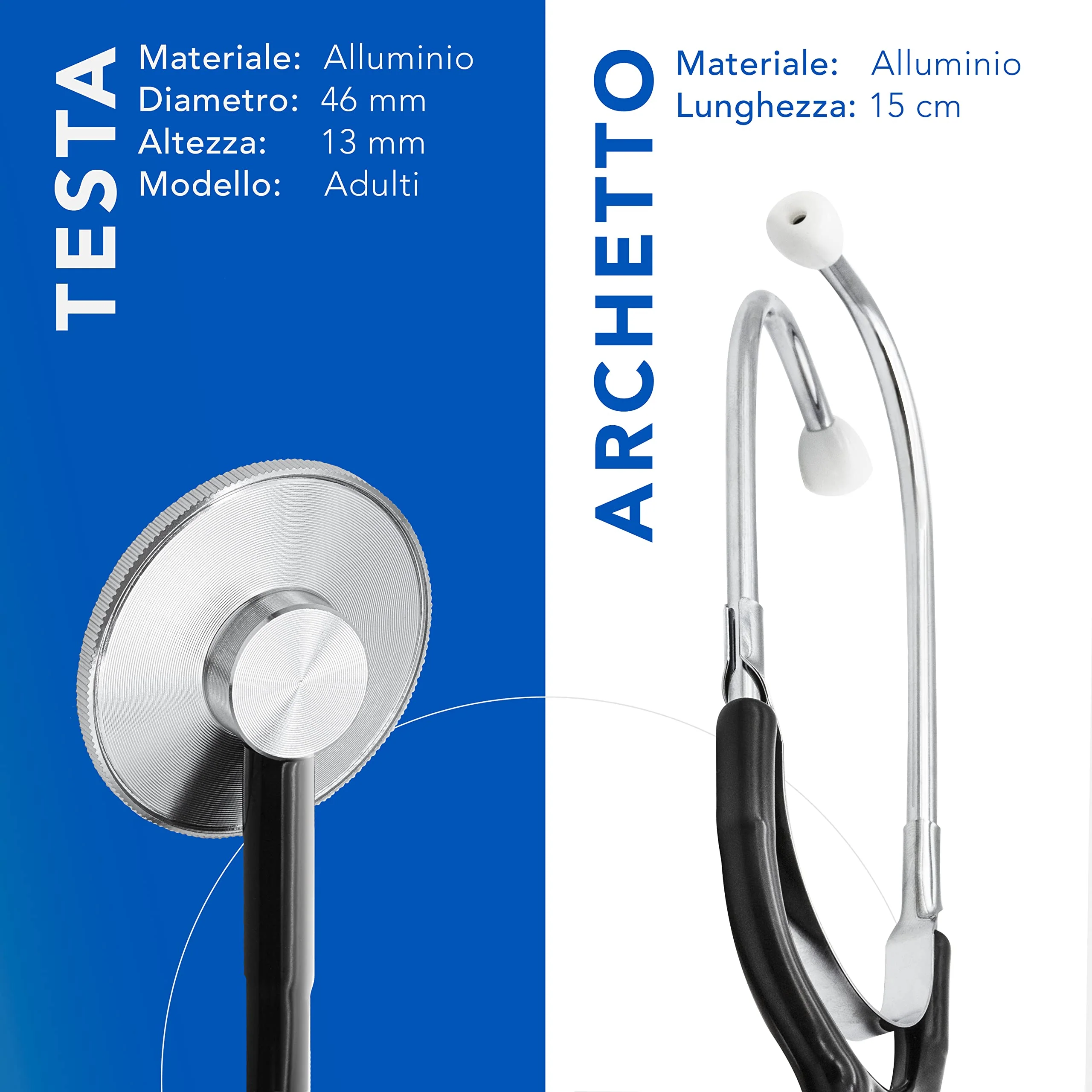 AIESI® Flat Head Stethoscope Professional for Adults in Black Colour Doctor Scope - Image 3