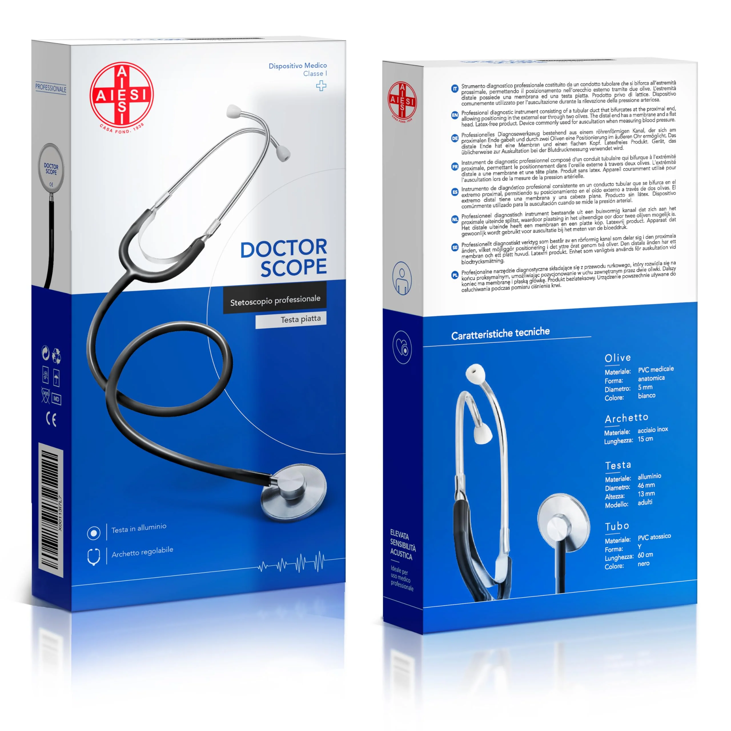 AIESI® Flat Head Stethoscope Professional for Adults in Black Colour Doctor Scope - Image 7