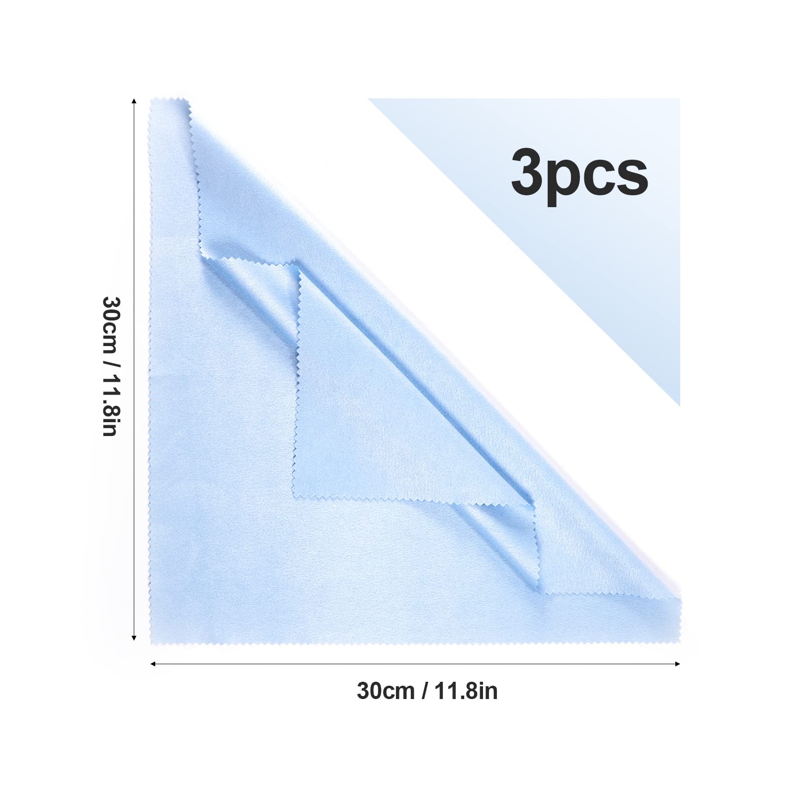 AIEX 3pcs 11.8x11.8inch Instruments Cleaning Cloths, Universal Soft Microfiber Clean Cloths String Instrument Polishing Cloth for Guitar Violin Piano Brass Trumpet Sax Flute (Blue) - Image 2