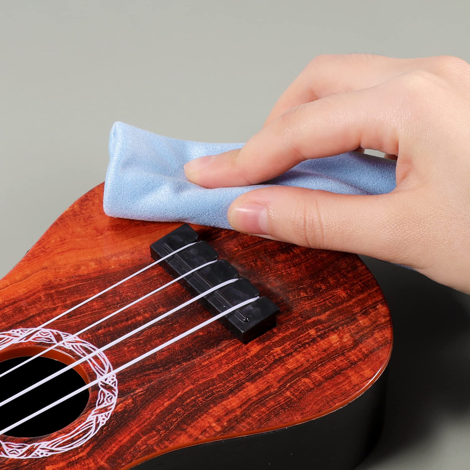 AIEX 3pcs 11.8x11.8inch Instruments Cleaning Cloths, Universal Soft Microfiber Clean Cloths String Instrument Polishing Cloth for Guitar Violin Piano Brass Trumpet Sax Flute (Blue) - Image 4
