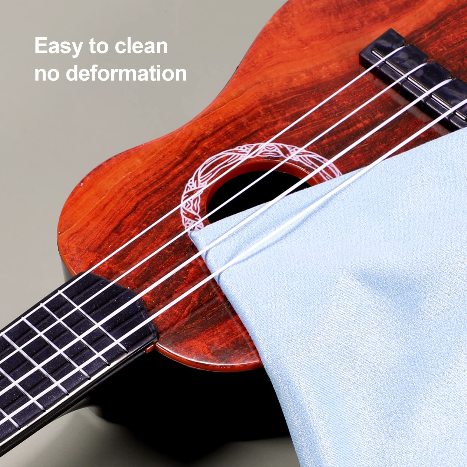 AIEX 3pcs 11.8x11.8inch Instruments Cleaning Cloths, Universal Soft Microfiber Clean Cloths String Instrument Polishing Cloth for Guitar Violin Piano Brass Trumpet Sax Flute (Blue) - Image 5