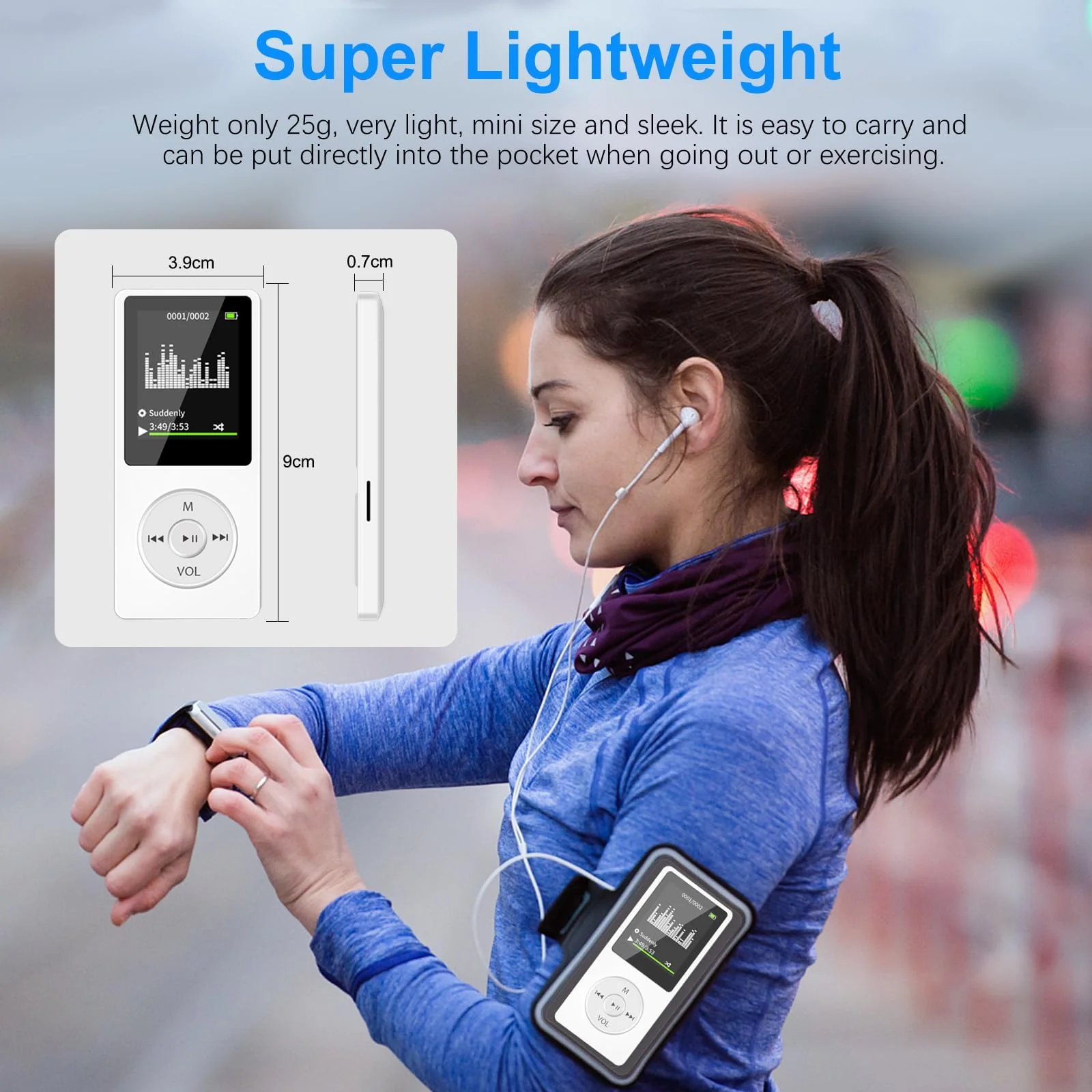 Aigital MP3 Player with Bluetooth and 32GB TF Card, HiFi Music Player with Built-in Speaker and Earphones, Multifunctional MP3 Players with FM/Recording/E-Book/Video,Silver White - Image 7