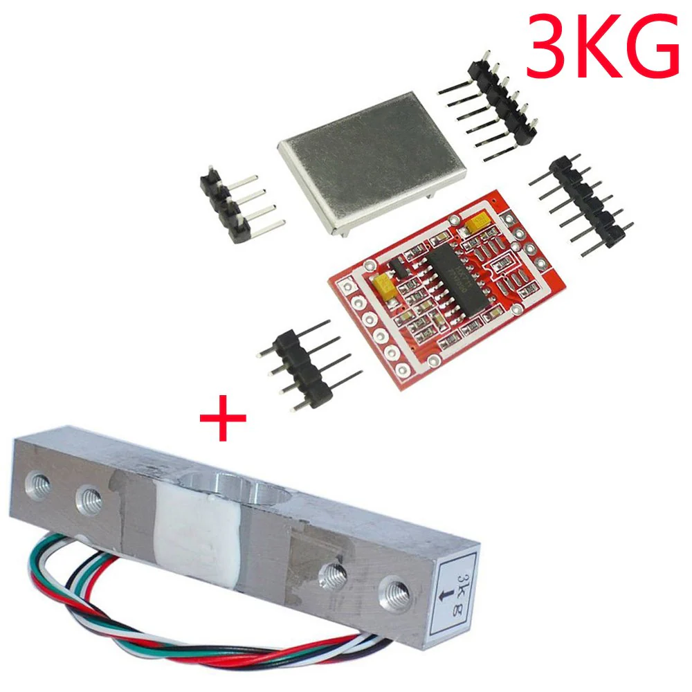 Aihasd 3 kg Digital Load Cell Weight Sensor Portable Electronic Kitchen Scales + HX711 AD Weighing Sensors Weighing Module Metal Shield for Arduino - Image 2
