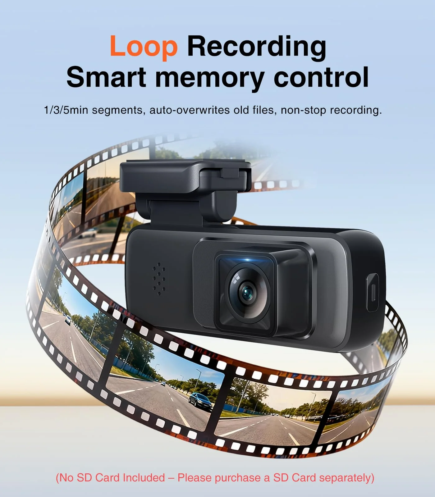 AINAVI Front Dashcam for Cars, Mini 2K Dash Camera, Dash Cam Built-in WiFi Wireless with APP Control, Hidden-Style Single Car Camera/WDR/Night Vision/G-Sensor/24H ParkingMode - Image 5
