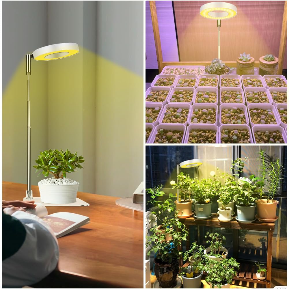 Ainiv Plant Lamp, 48 LED Lamp Beads Plant Light, USB Plant Lights with Timer, Adjustable Growth Lamp, Full Spectrum Plant Light for Indoor Plants, 3 Light Modes and 10 Brightness 48 Led Warm Light With Base - Image 7