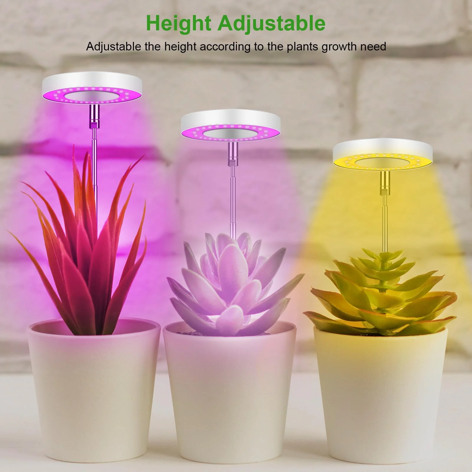 Ainiv Plant Lamp, 48 LED Lamp Beads Plant Light, USB Plant Lights with Timer, Adjustable Growth Lamp, Full Spectrum Plant Light for Indoor Plants, 3 Light Modes and 10 Brightness 48 Led Warm Light With Base - Image 8