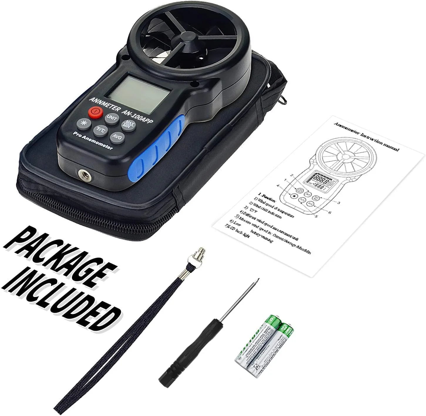 AIOMEST Bluetooth Anemometer Wind Meter with App, Portable Air Speed Meter AI-100APP with Data Logger, RLT System, Wind Gauge, Air Flow Meter, Carry Bag AI-100APP with Bluetooth app connection - Image 7