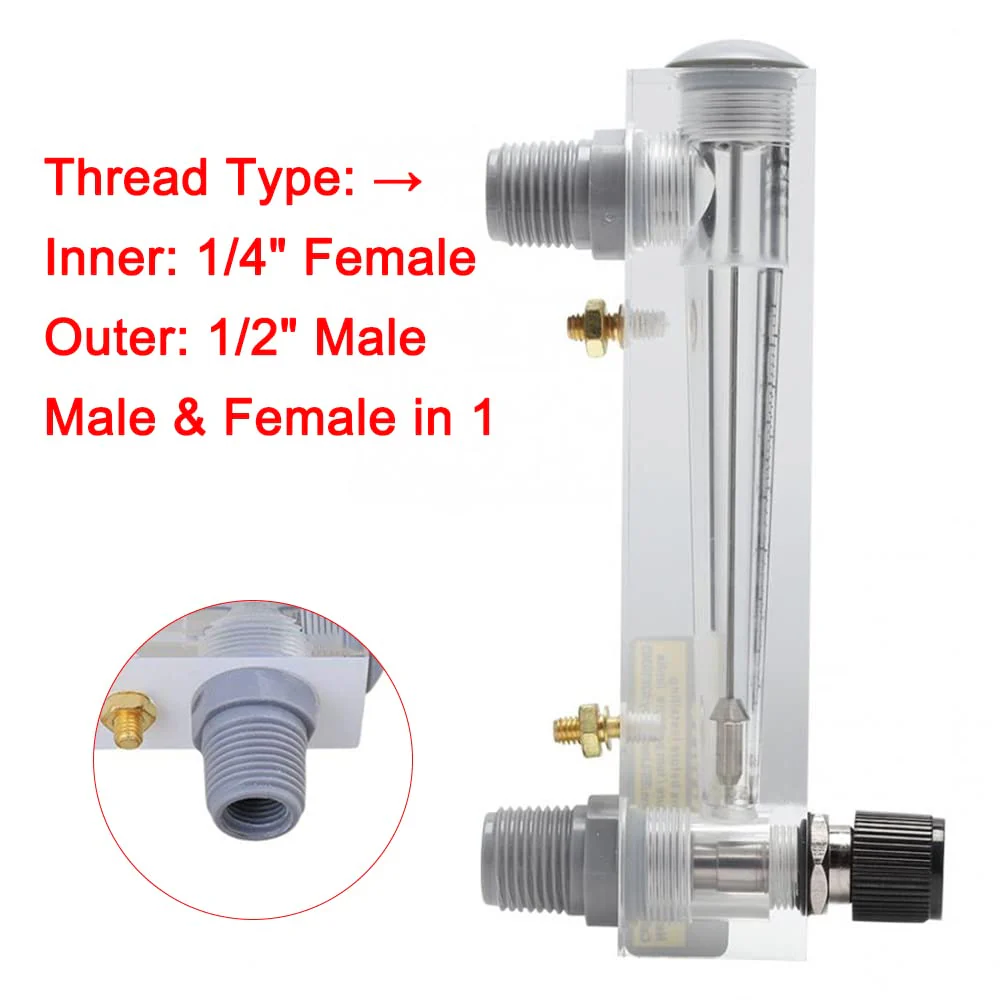 Air Gas Flow Meter, LZM-15T, 1-10 m3/h Flow Meter, Panel Air Gas Flow Type Flowmeter with Adjustable Control Valve for Gas/Oxygen/Air Flow Measurement - Image 3