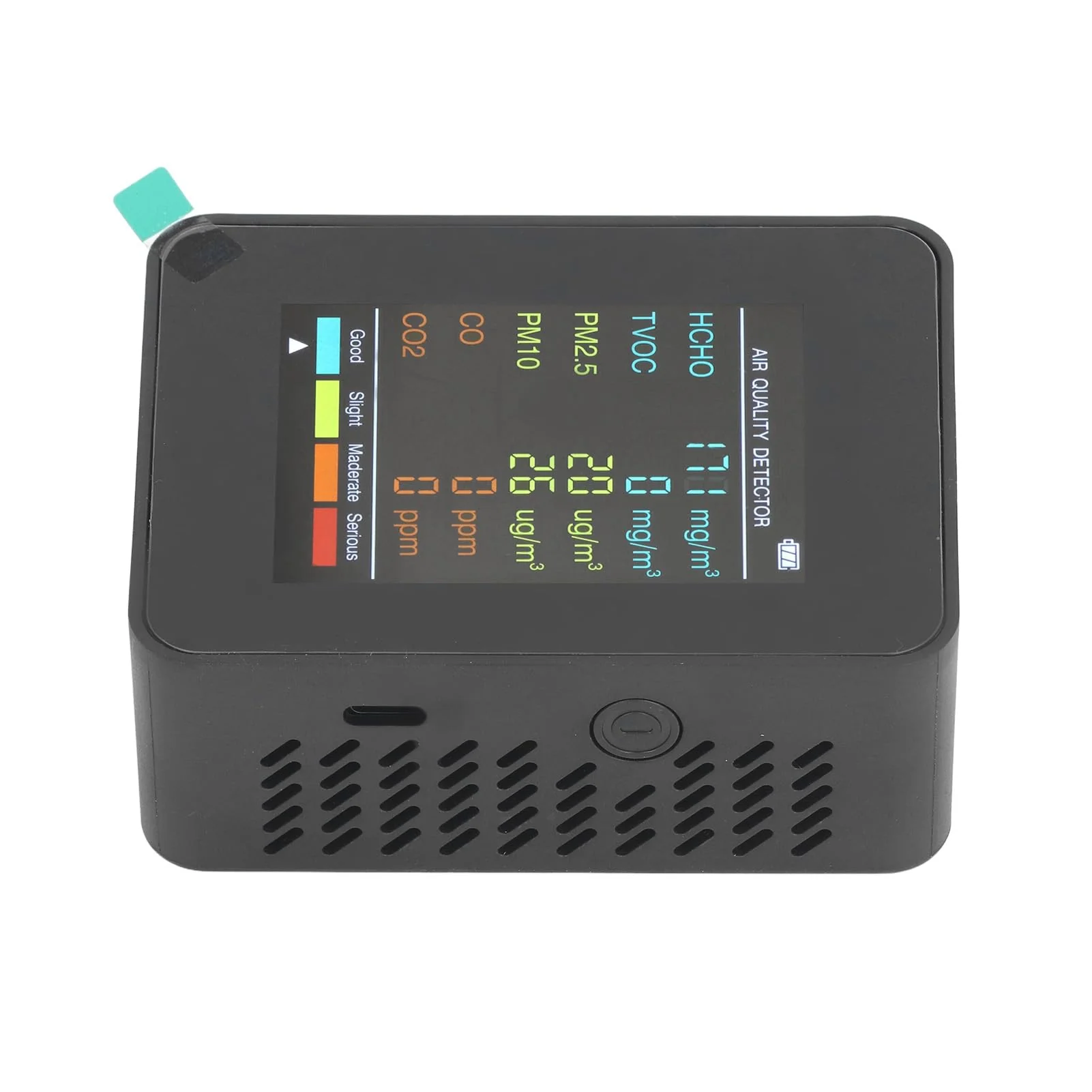 Air Quality Monitor, Portable Rechargeable CO2 Detector with Backlit Display and Alarm for Rooms, Basements, Grow Tents, Offices (Black) BLACK - Image 7