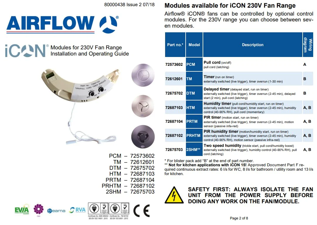 Airflow DTM iCON Plug-in Timer & Delay Start Module for 240V Fan Timer/Delay Start - Image 4
