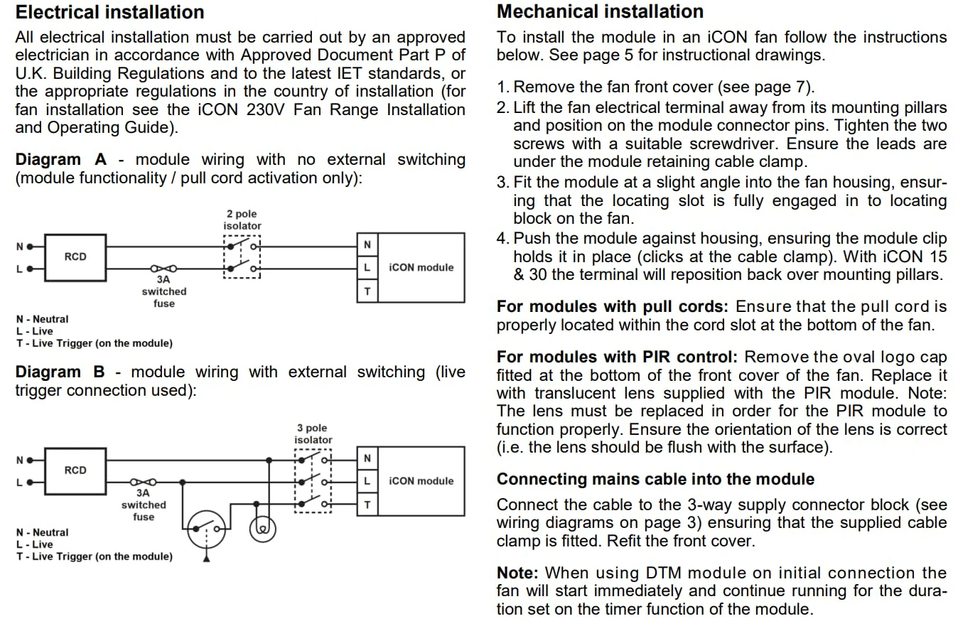 Airflow DTM iCON Plug-in Timer & Delay Start Module for 240V Fan Timer/Delay Start - Image 5