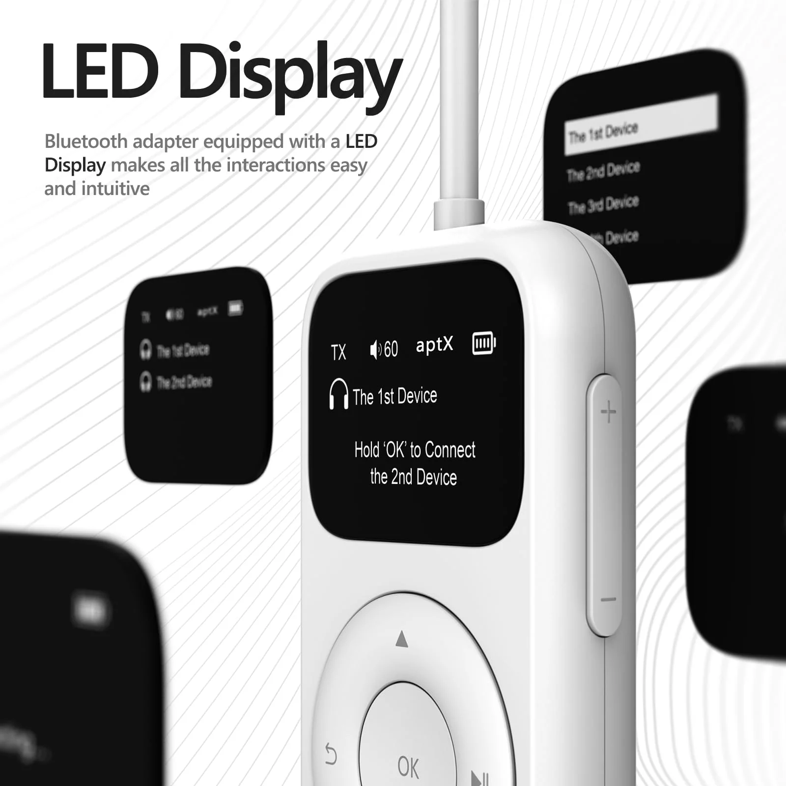Airplane Bluetooth 5.3 Adapter, Bluetooth Transmitter for Headphones with aptX Low Latency, Dual Link, 3.5mm Audio Wireless Transceiver Perfect for Airline, Flights, Aeroplane, Travel, TV - Image 2
