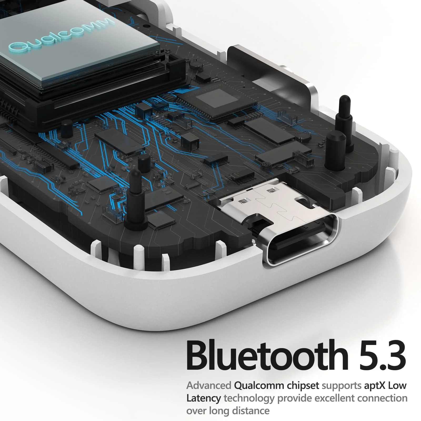 Airplane Bluetooth 5.3 Adapter, Bluetooth Transmitter for Headphones with aptX Low Latency, Dual Link, 3.5mm Audio Wireless Transceiver Perfect for Airline, Flights, Aeroplane, Travel, TV - Image 3