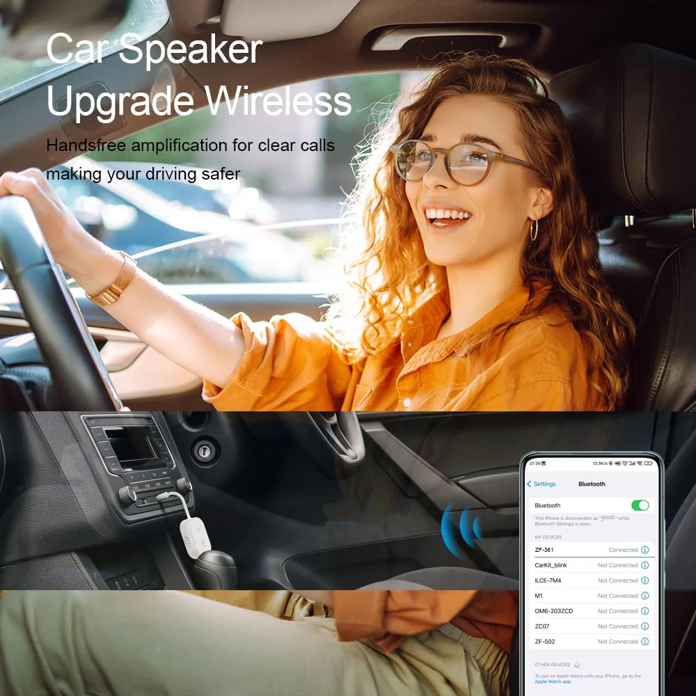 Airplane Bluetooth 5.3 Audio Transmitter Receiver,Supports 2 AirPods or Headphones with All 3.5mm Aux Jacks on Airplanes, Gym Equipment, TVs, & Gaming Consoles ZF-361 - Image 5