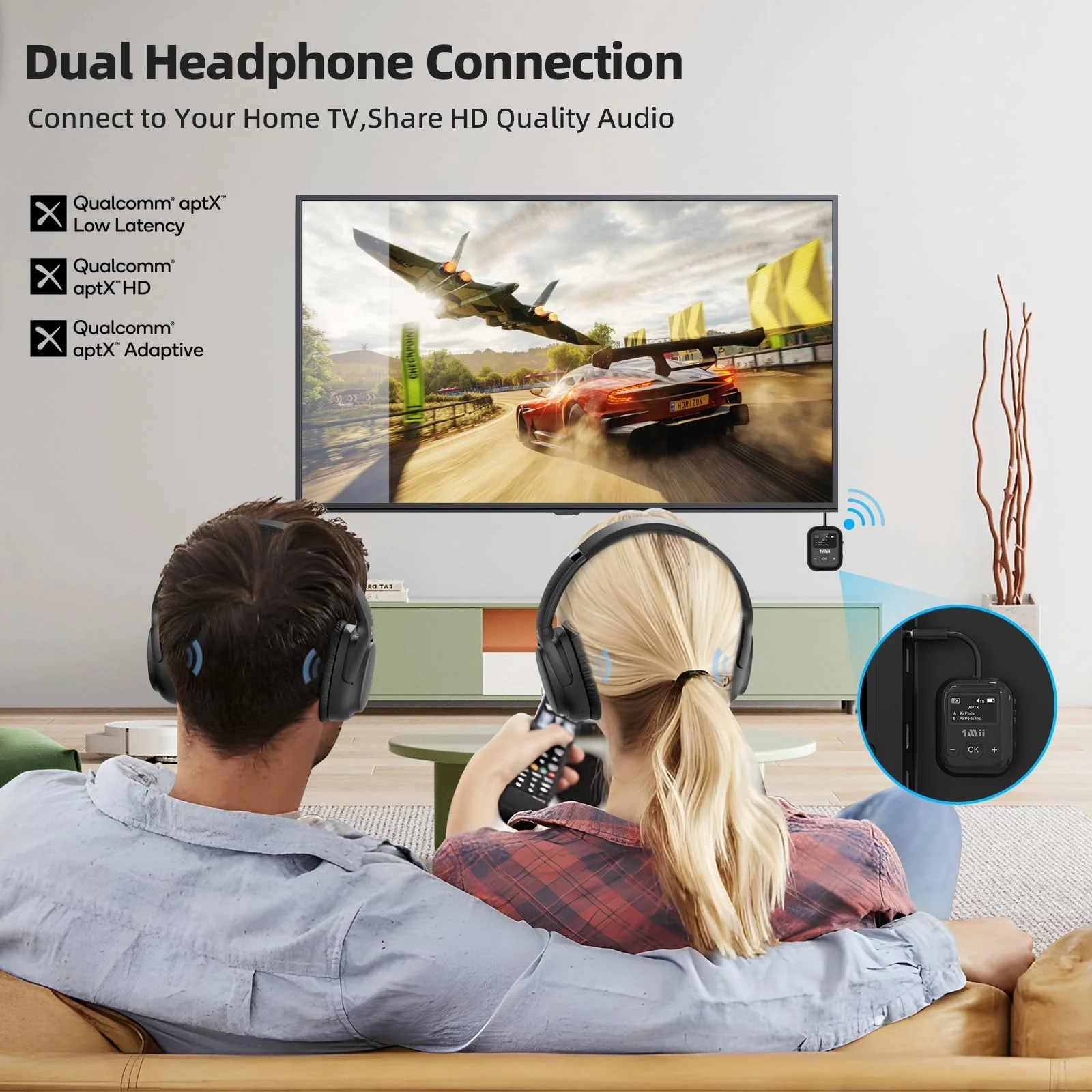 Airplane Bluetooth 5.3 Transmitter for All Headphones - Bluetooth Adapter for TV - Dual Connection - aptX Low Latency - Flying Travel,Long Flight Essentials - Wireless Audio Aux for MP3,Game,PC-Black Black - Image 5