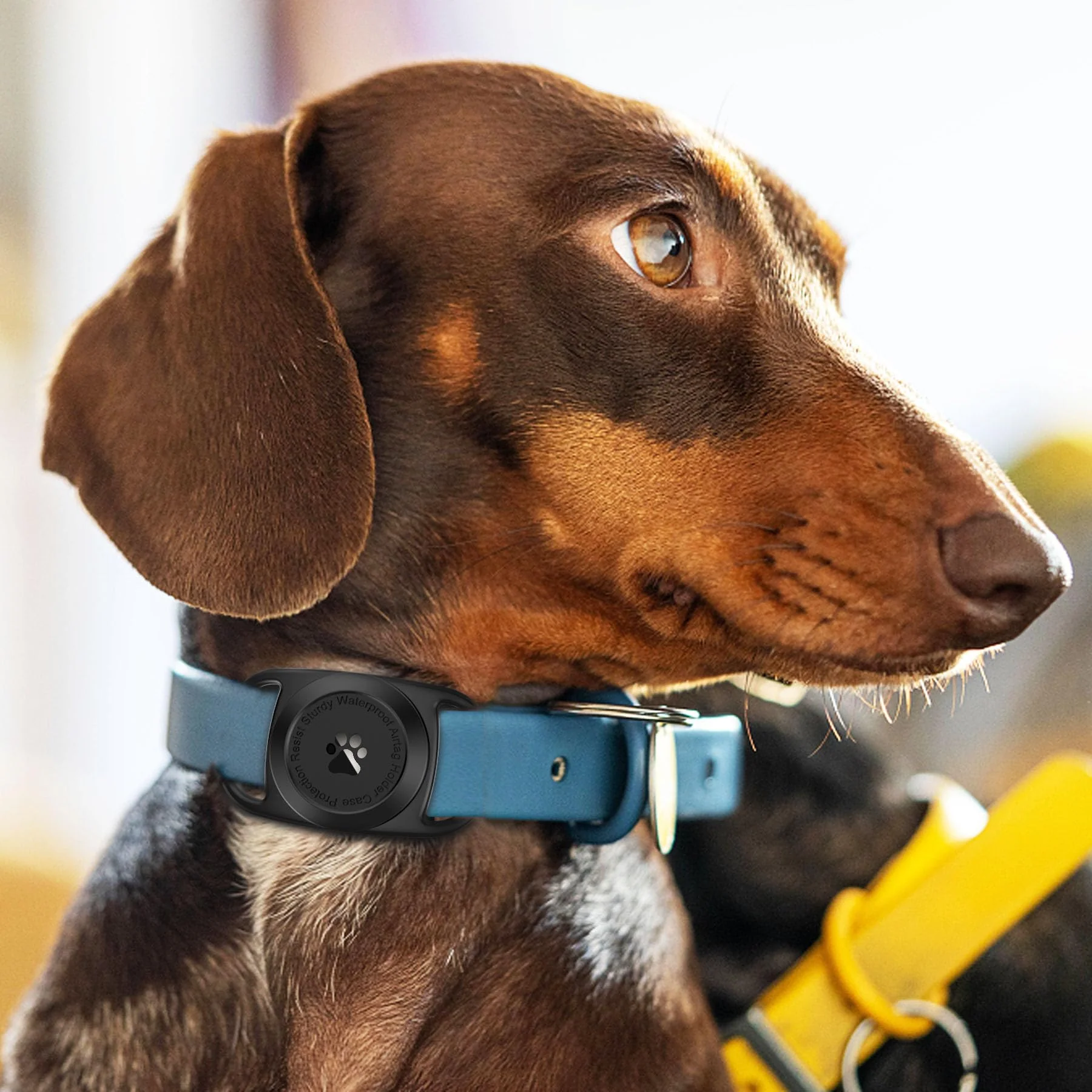 Airtag Dog Collar Holder, [1 Pack] Waterproof Protective Case for Apple AirTag, Durable & Lightweight with Full-Body Protection, Soft Silicone, Black 1 Pack-Black - Image 8