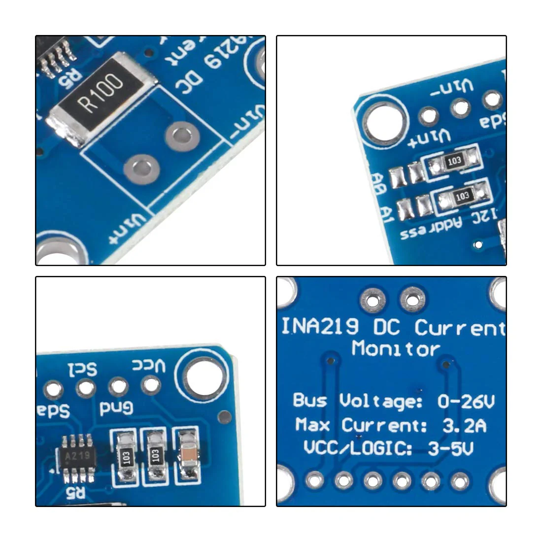 AITRIP 5pcs CJMCU-219 INA219 I2C Interface Bi-directional DC Current/Power Monitoring Sensor Module for Arduino Raspberry Pi - Image 4
