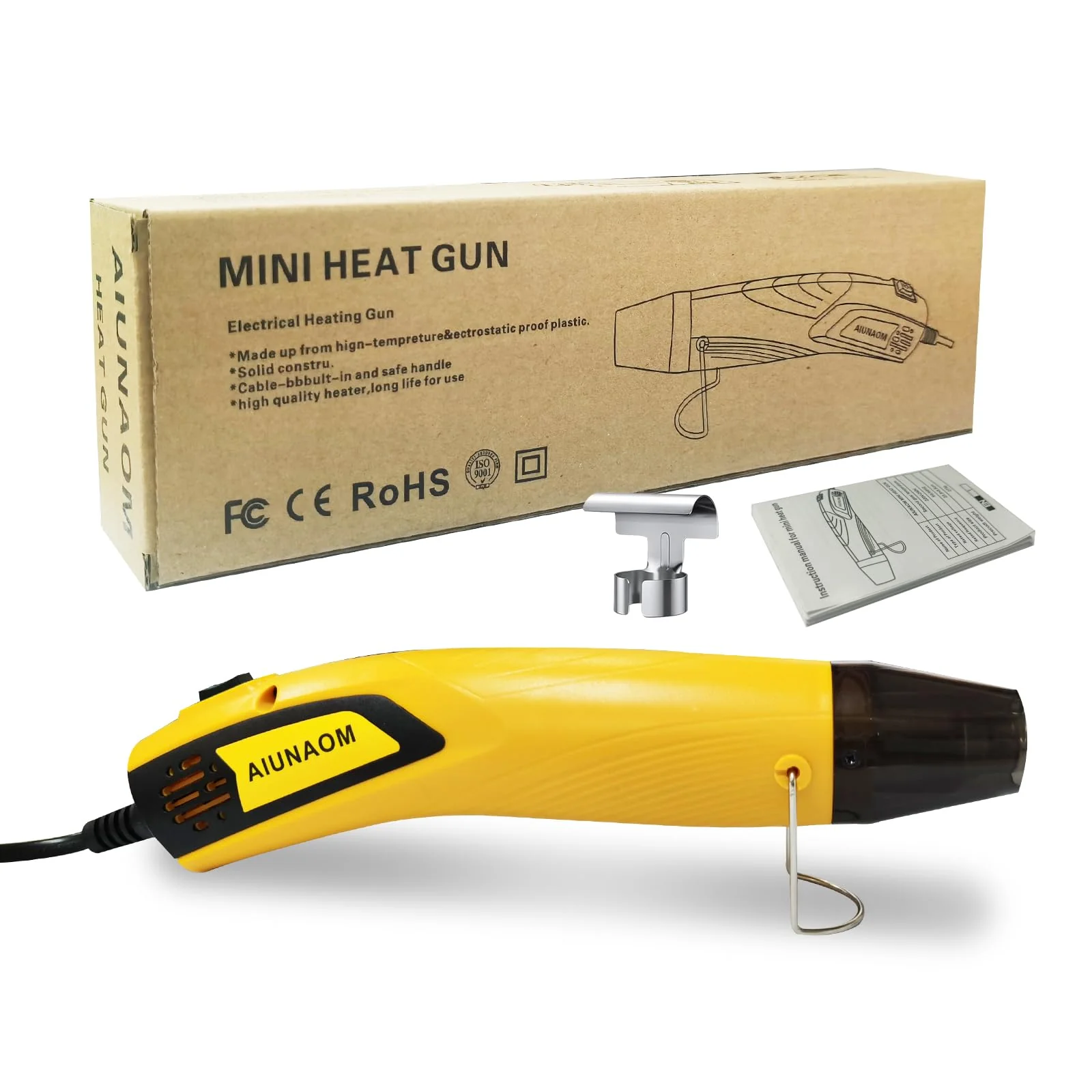 AIUNAOM Mini Heat Gun 500 W Handheld Hot Air Blower 2 Temperature Settings (270°C / 450℃) Portable Hot Air Gun with Overheating Protection Suitable for Crafts, DIY, Shrink Packaging, Embossing - Image 9