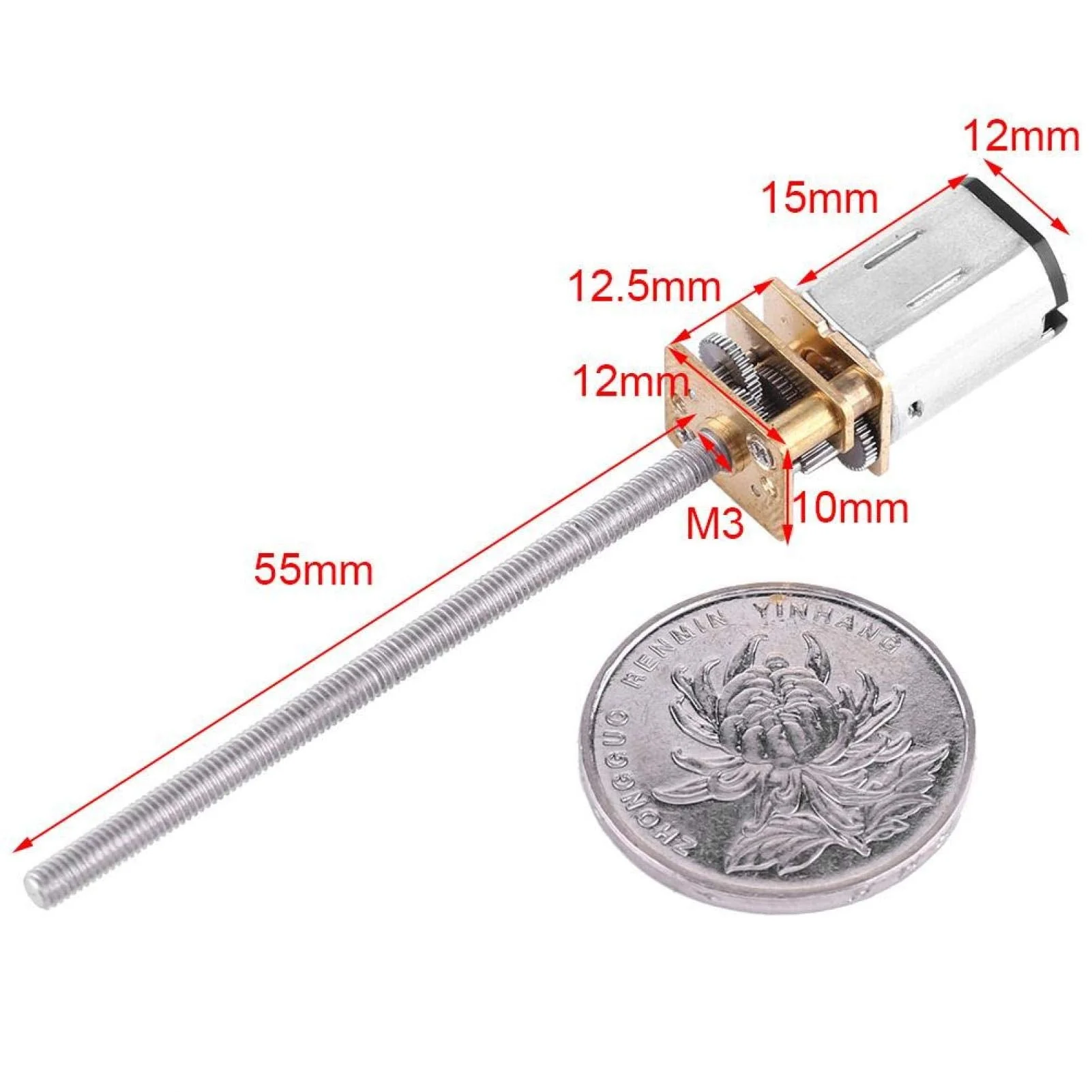 Akozon 6 V Gear Motor with Long M3 55 mm Screw Thread Output Shaft Speed Reduction Gear Motor 30/60/100/150/200/300/40/500 RPM (300 RPM) 300 rpm. - Image 7
