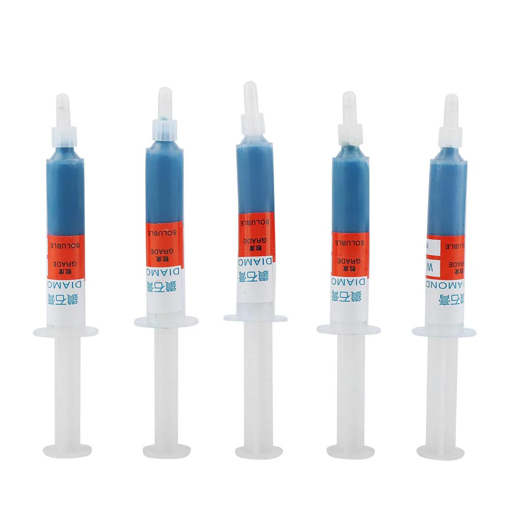 Akozon Diamond Grinding Paste 5 Pieces/Set Diamond Lapping Paste Polishing Paste Diamond Grinding Lapping Compound Compound Syringes (W5#2000)