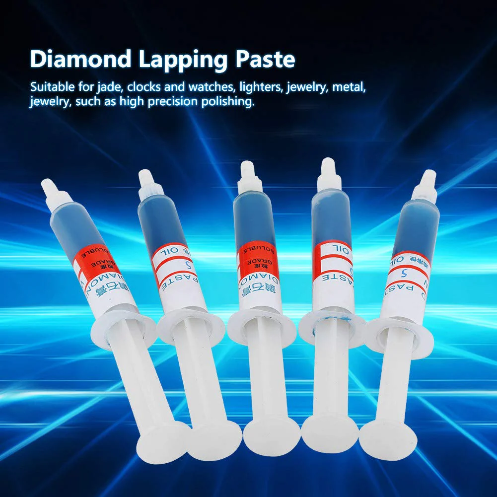 Akozon Diamond Grinding Paste 5 Pieces/Set Diamond Lapping Paste Polishing Paste Diamond Grinding Lapping Compound Compound Syringes (W5#2000) - Image 2