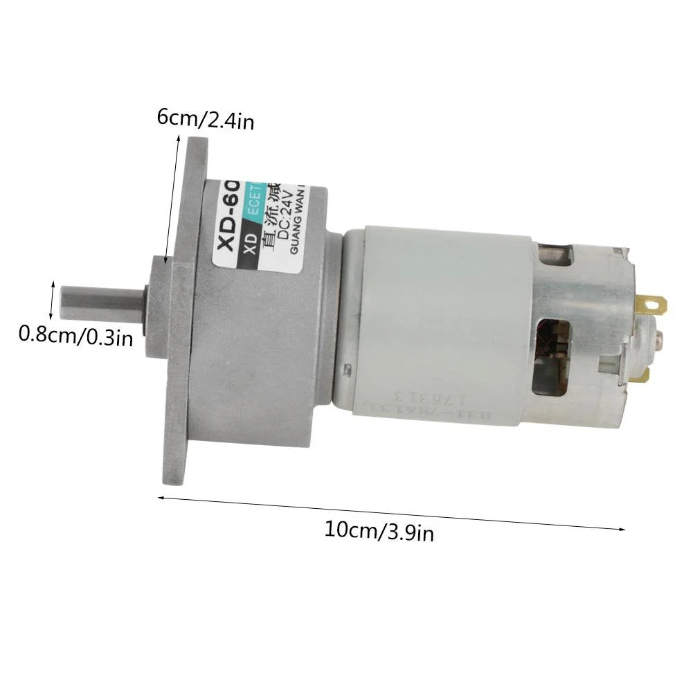 Akozon Gear Motor DC12V / 24V 35W Micro-DC Metal Gear Motor Speed Adjustable CW/CCW (24V 100rpm) 24 V 100 rpm - Image 5