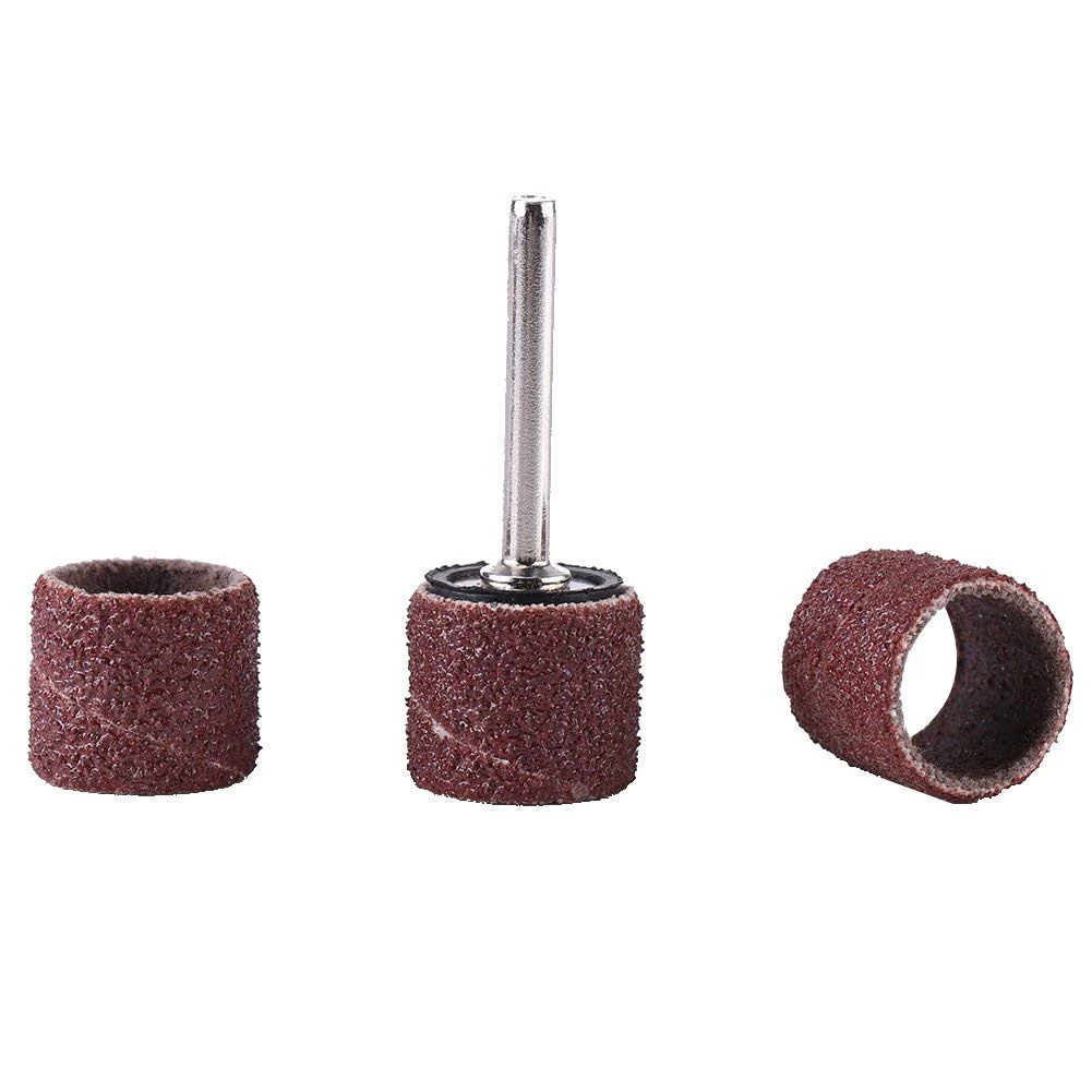 Akozon Sanding Cylinders, Pack of 100 Drum Grinding + 1 Piece Connecting Rod Mandrel for Rotary Drll Sandpaper Bands Spindle Sleeves Woodworking Polishing Kit 80/320/600 Grit (80#) 80# - Image 5