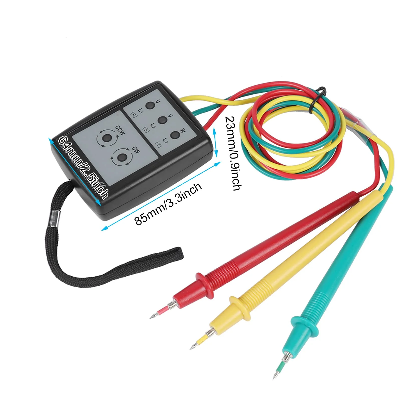 Akozon SP8030 Digital Phase Rotation Indicator LED Sequence Counter with Buzzer Display 3 Phase AC Voltage from 200 V to 480 V Tester - Image 4
