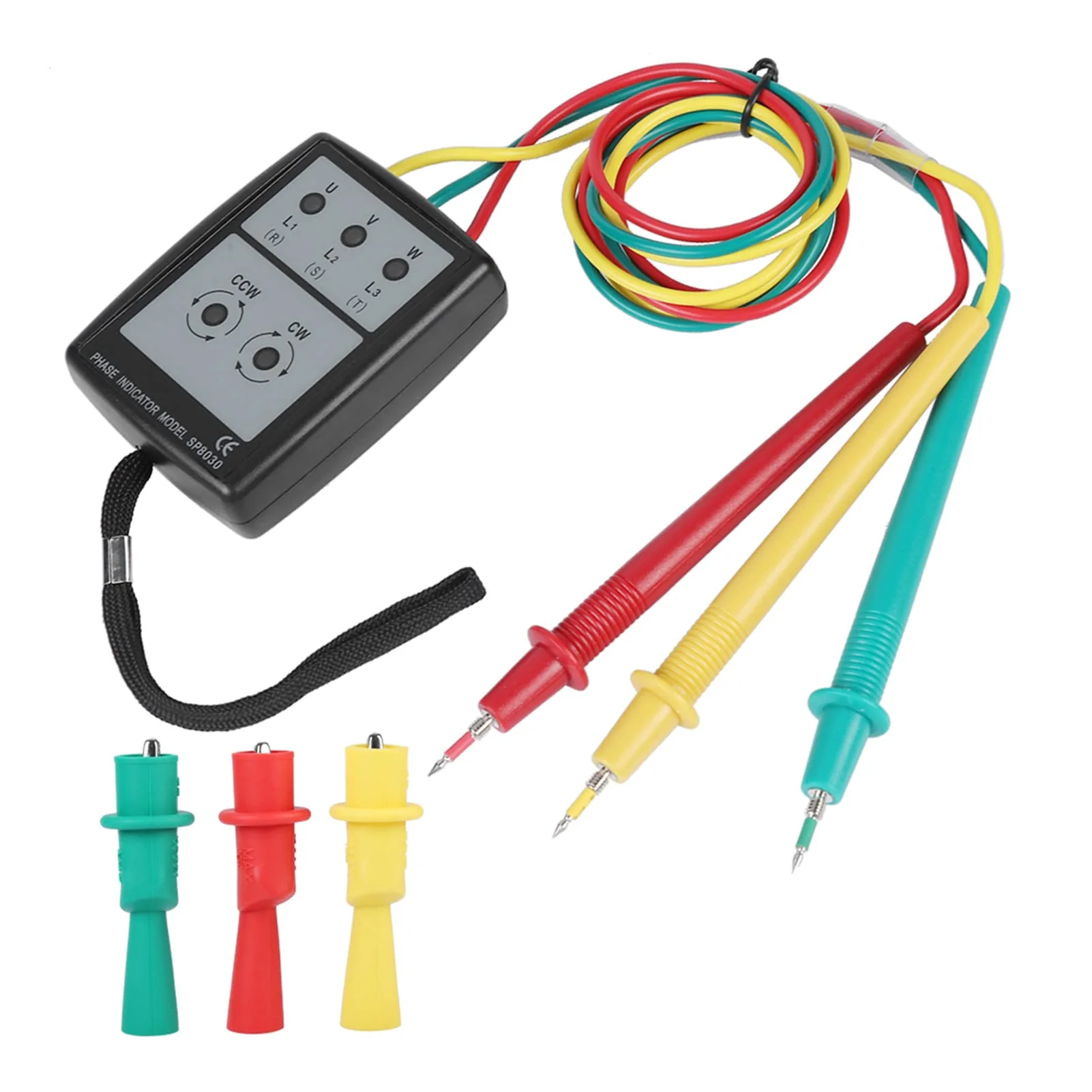 Akozon SP8030 Digital Phase Rotation Indicator LED Sequence Counter with Buzzer Display 3 Phase AC Voltage from 200 V to 480 V Tester - Image 6