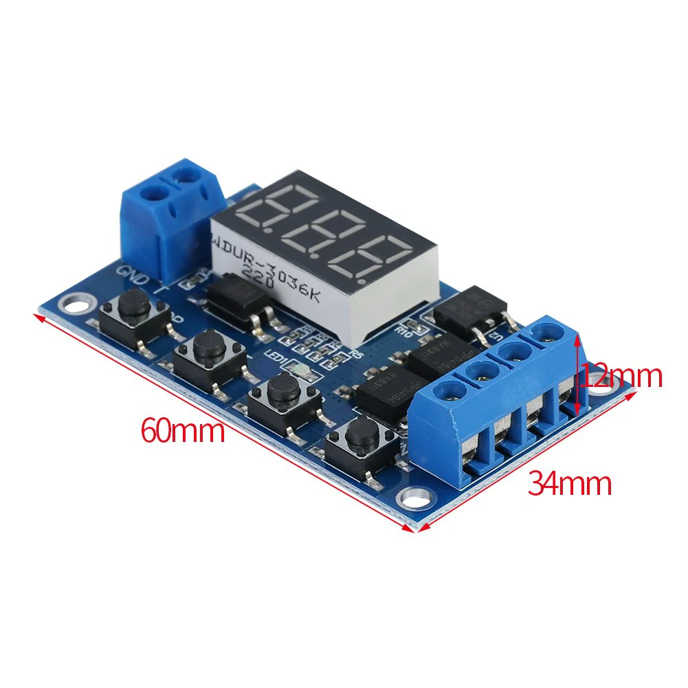 Akozon Timer Module, DC 5V-36V Trigger Cycle Delay Timer Switch Turn On/Off Relay Module with LED Display - Image 3