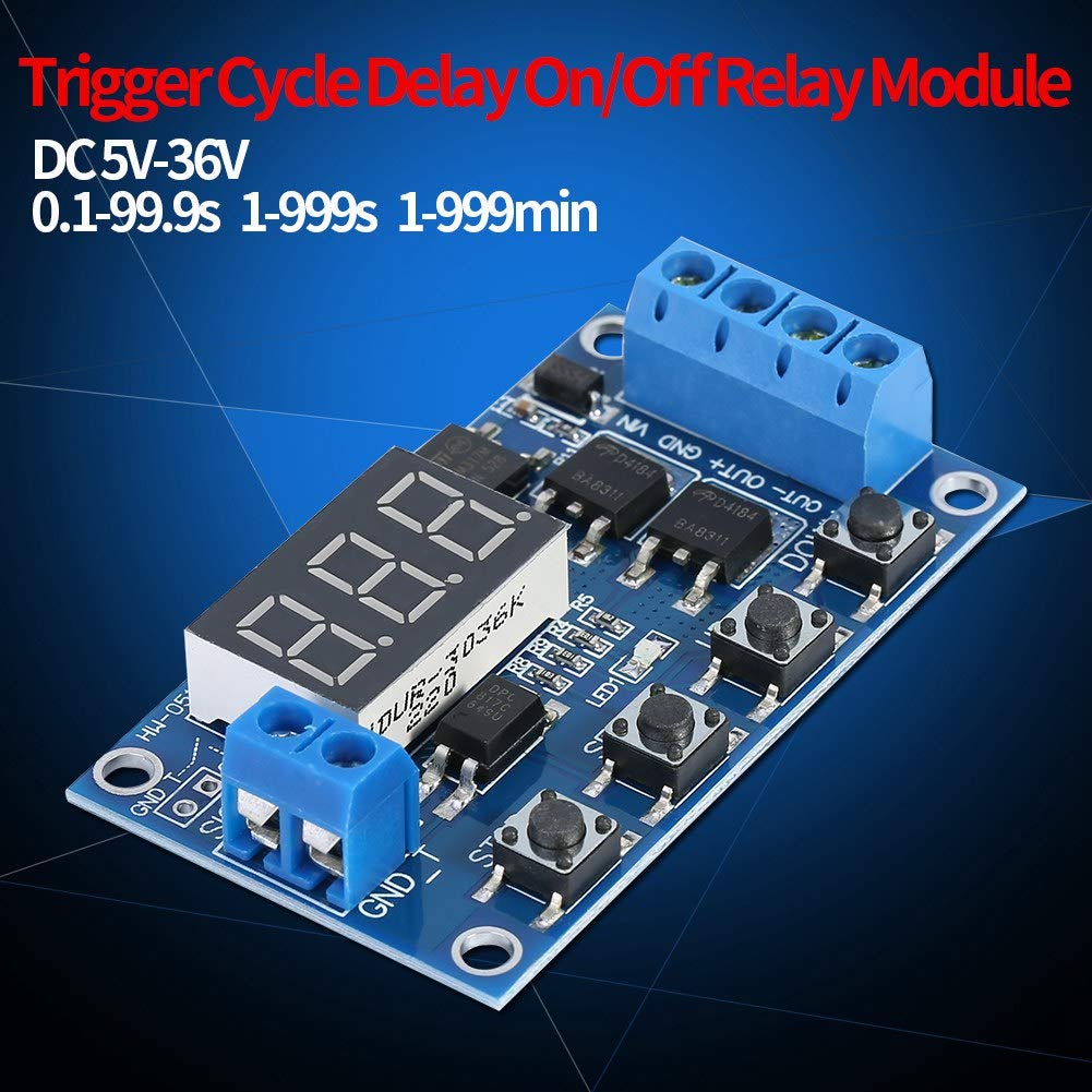 Akozon Timer Module, DC 5V-36V Trigger Cycle Delay Timer Switch Turn On/Off Relay Module with LED Display - Image 4