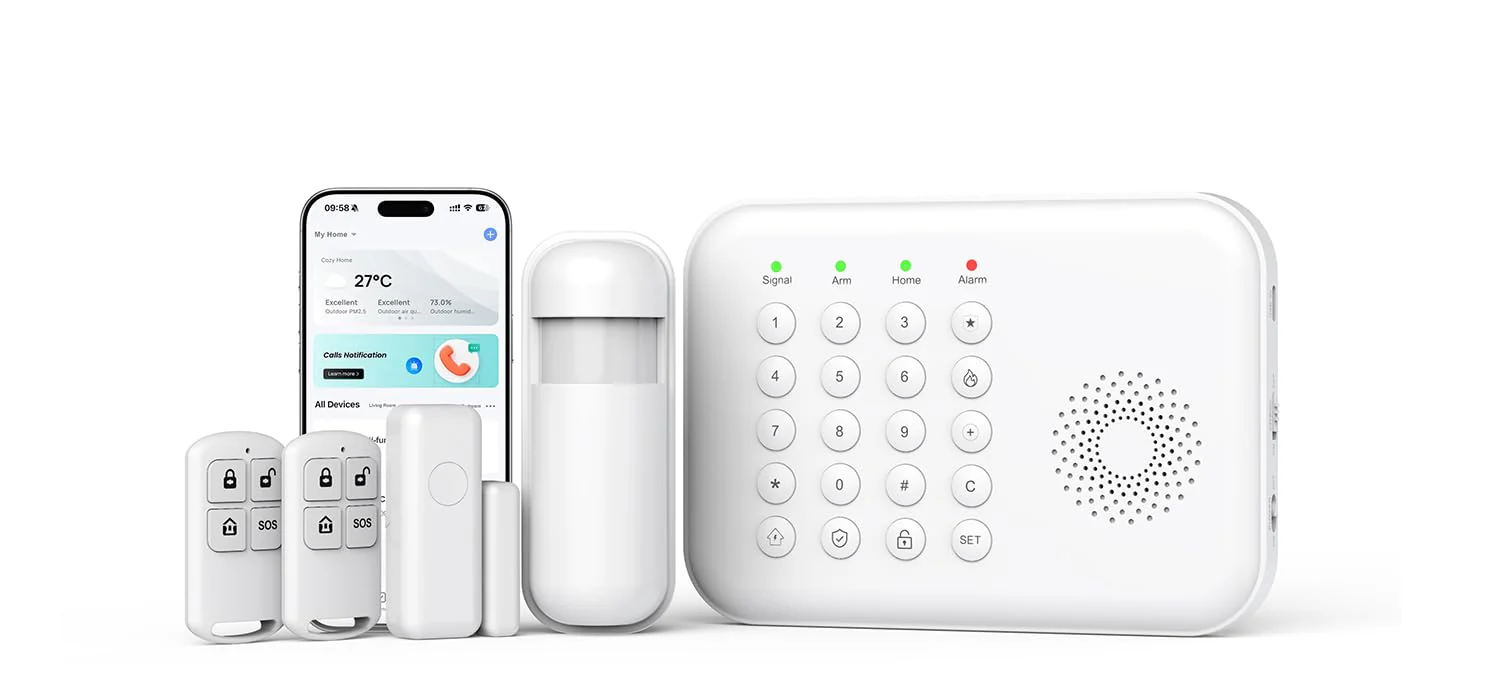 Alarm System for Home Security,WiFi+GSM/4G Instant App Alerts Smart Wireless Door & Window Alarms for Home,Remote or Smart Life/Tuya APP Control,Compatible with Alexa or Google Easy to Install A01-A-5Pcs