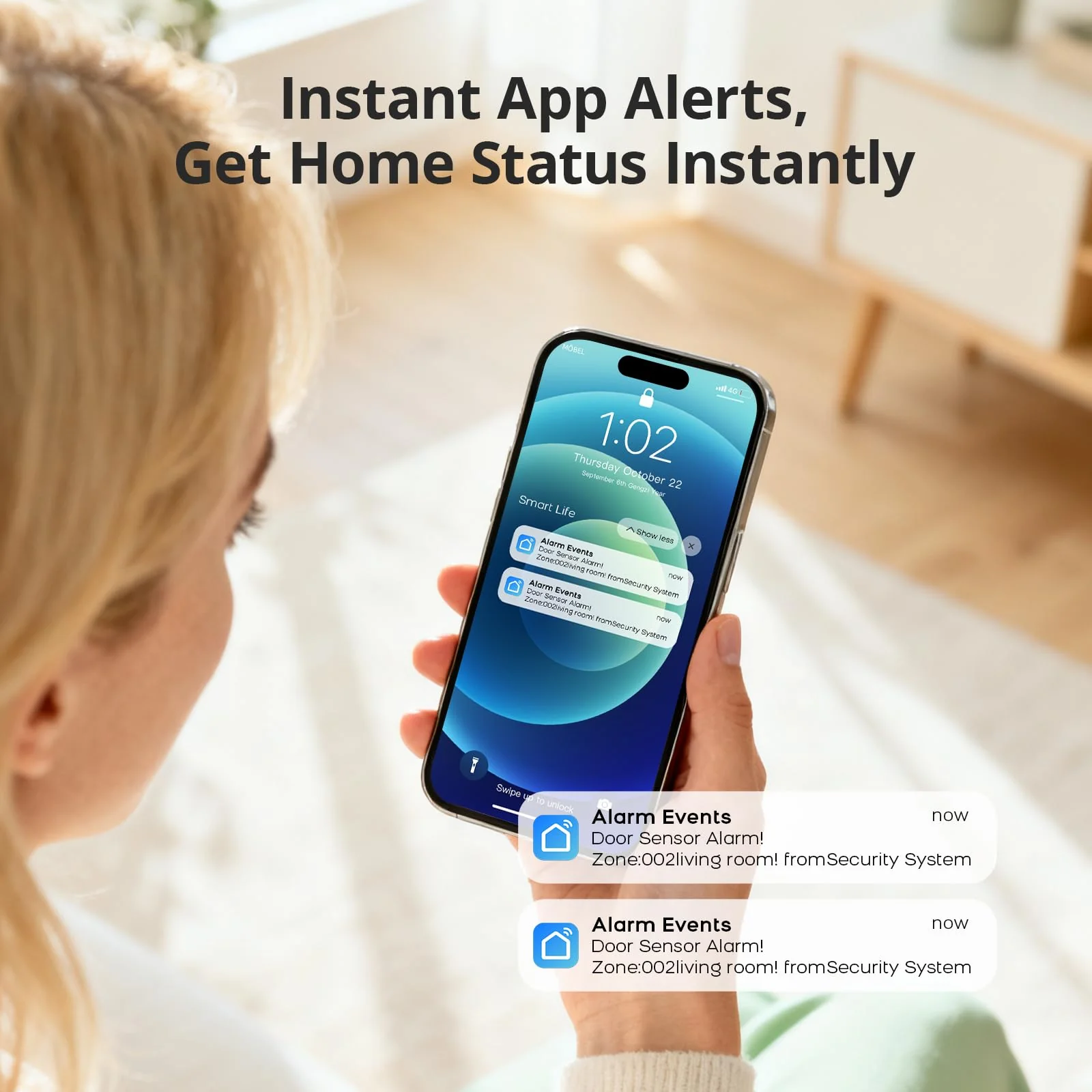 Alarm System for Home Security,WiFi+GSM/4G Instant App Alerts Smart Wireless Door & Window Alarms for Home,Remote or Smart Life/Tuya APP Control,Compatible with Alexa or Google Easy to Install A01-A-5Pcs - Image 2
