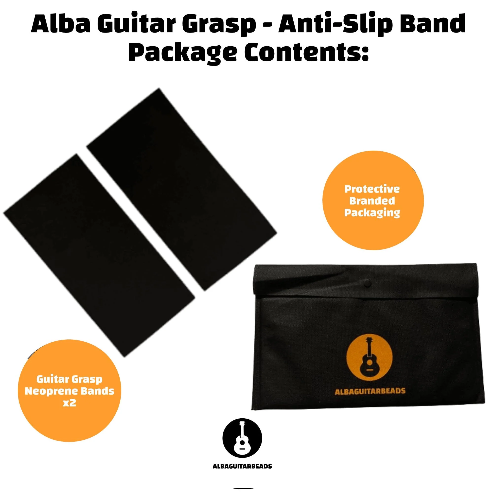 ALBA GUITAR GRASP – ANTI-SLIP BAND, Neoprene band, Non-slip, Size Large, Black… - Image 7