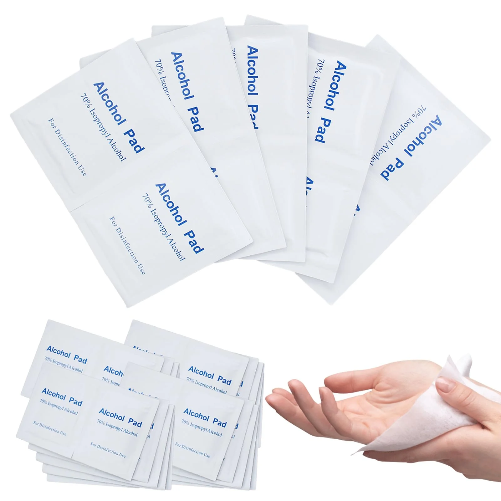 Alcohol Pads 10 x 15 cm, Alcohol Wipes, Screen Cleaning Cloths, Individually Packed, for Cleaning Mobile Phones, Toys, Keyboard, Table and Chairs Pack of 50 10 x 15 cm.