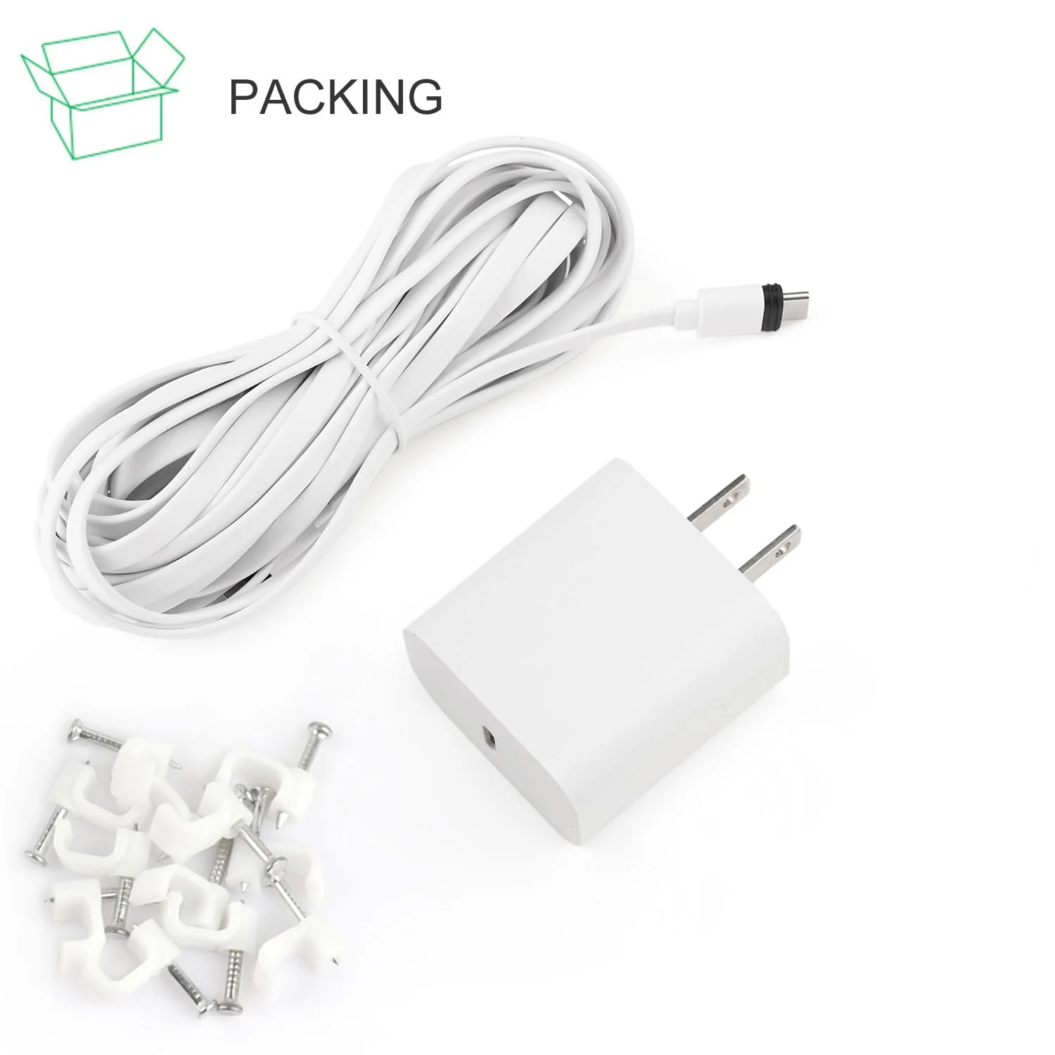 ALERTCAM Power Adapter for Ring Spotlight Cam Plus/Pro (Battery), with 25Ft/7.5m Flat Weatherproof Outdoor Cable Continuously Power Your Ring Camera - White - Image 7