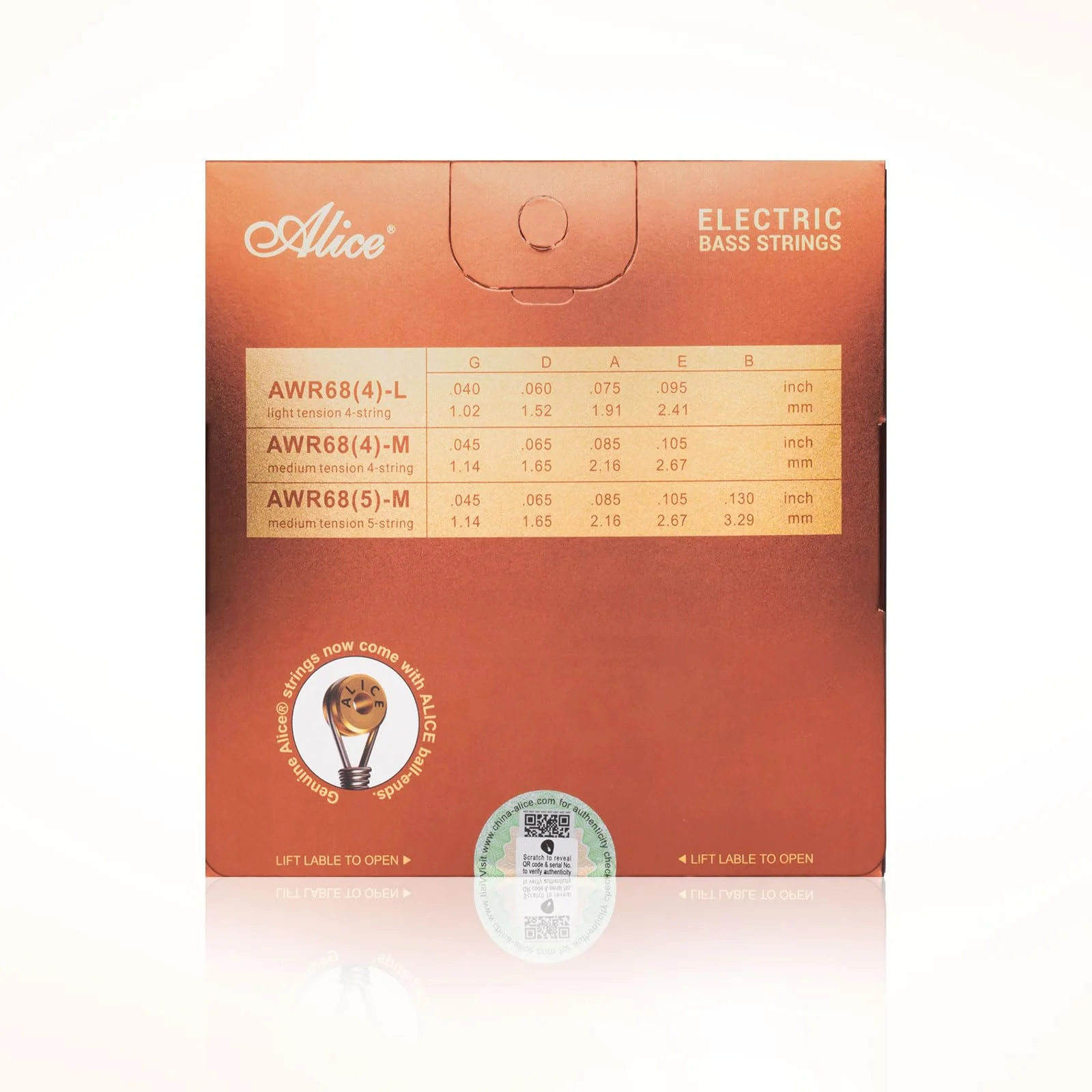 Alice Bass Guitar String 4 Strings Set, Hexagonal Core with Nickel Alloy Winding, 040-95 Light Gauge, Saturated & Warm Sliver&Gold Ball End Professional 40-95(4 Strings) - Image 2