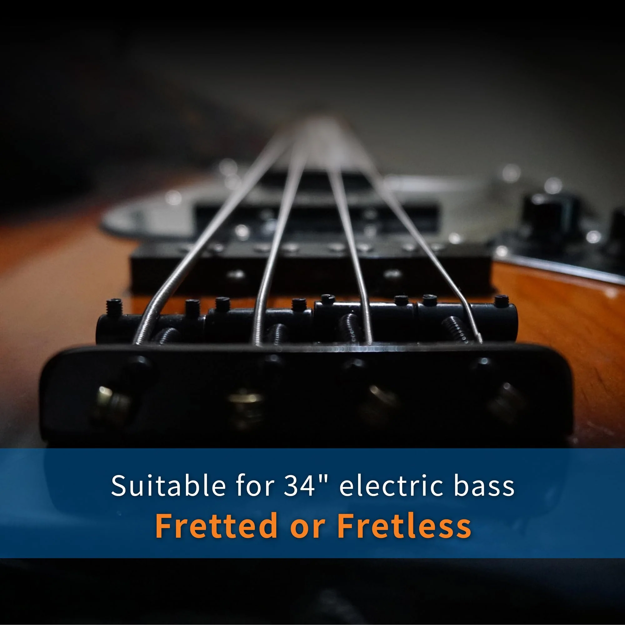 Alice Flatwound Bass Guitar Strings for Professional Use, Suitable for 34" Fretted or Fretless Electric Basses, Nickel Alloy Winding For Electric Bass Guitar 4 String - 45-100 Gauge - Image 2