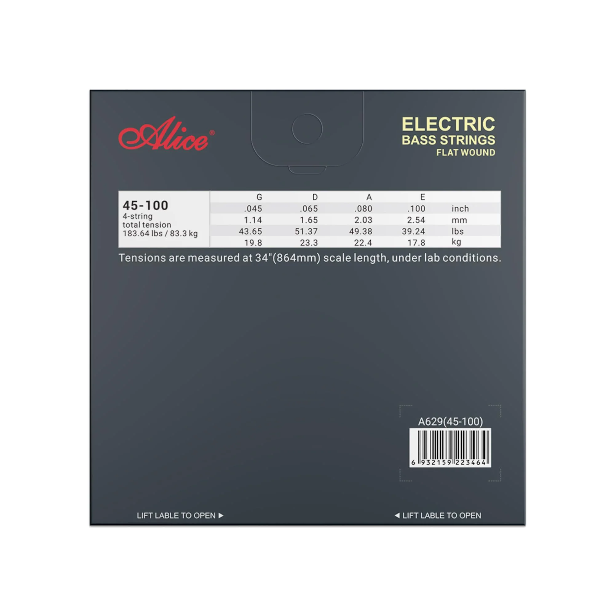 Alice Flatwound Bass Guitar Strings for Professional Use, Suitable for 34" Fretted or Fretless Electric Basses, Nickel Alloy Winding For Electric Bass Guitar 4 String - 45-100 Gauge - Image 6