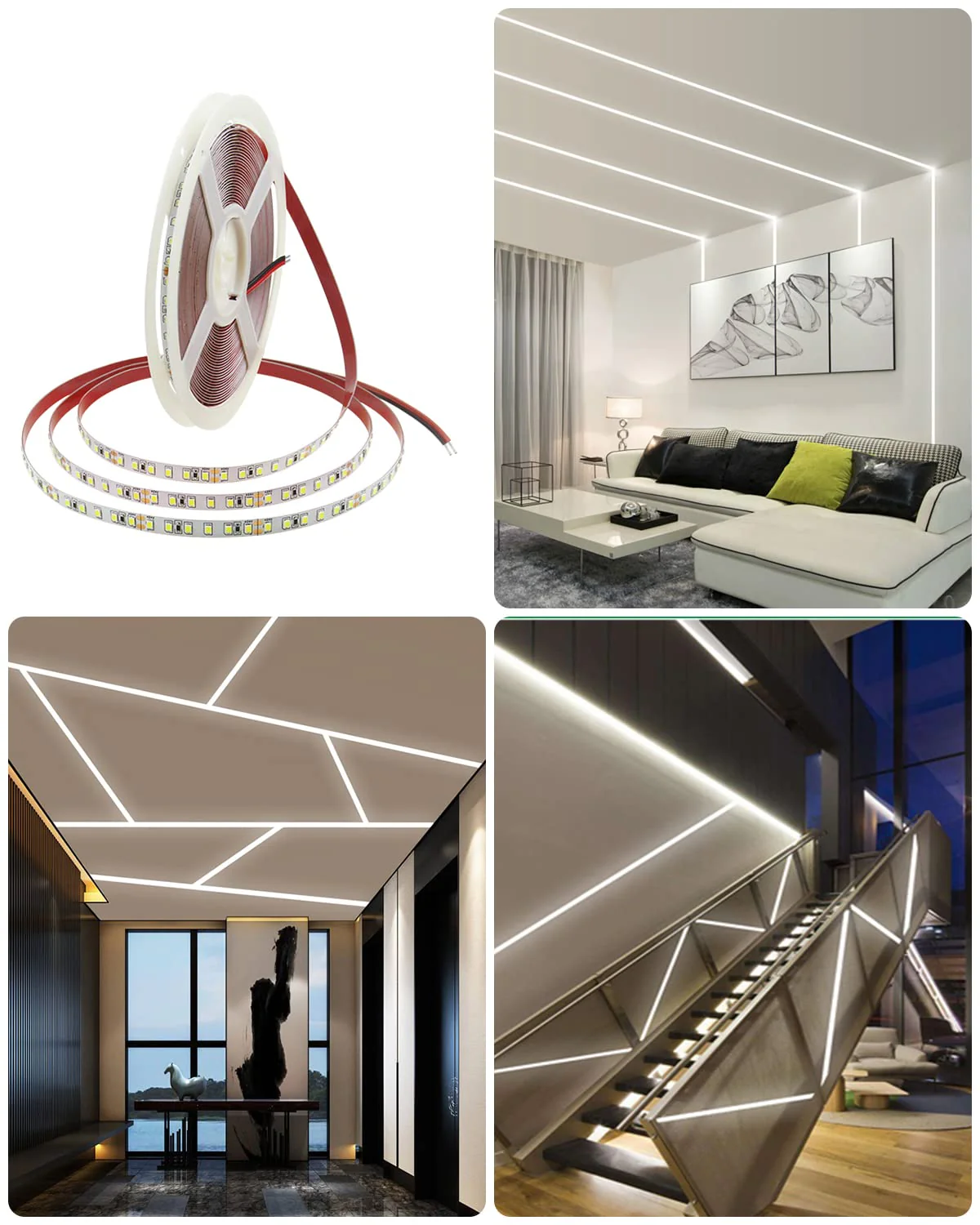ALITOVE 65.6ft White LED Strip Lights Daylight 6000K 24V Ultra-Bright 120LEDS/M High-Density LED Flexible Light Strip 20M 2400 LEDs 2835 SMD Commercial Grade Rope Lights (No Power Adapter) Daylight White SMD 20M IP20 - Image 6