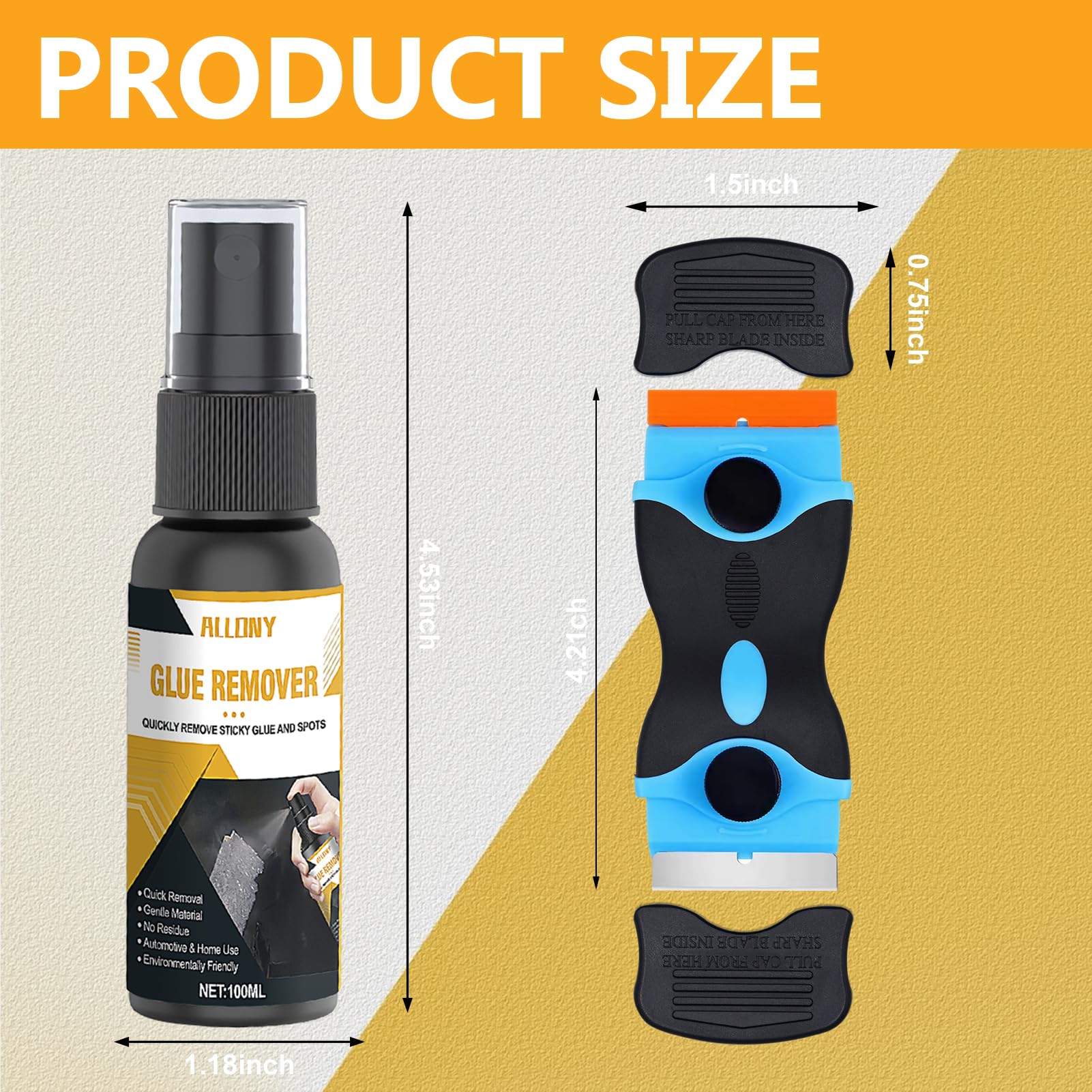 ALLONY 100 ml super glue remover, sticker remover, adhesive residue remover, window frame, adhesive residue remover for stickers and labels effectively removed from surfaces - Image 7