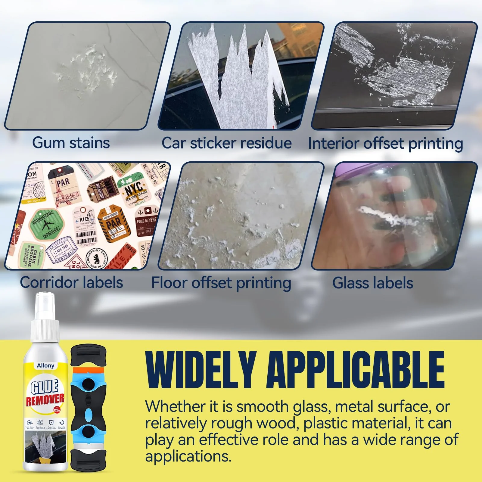 ALLONY Label Remover, Label Remover Spray, Adhesive Remover Extra Strong, Sticker Remover, Carbon Remover with Scraper, Quickly Removes Stubborn Adhesive Residue, Glue Remover - 120 ml - Image 4